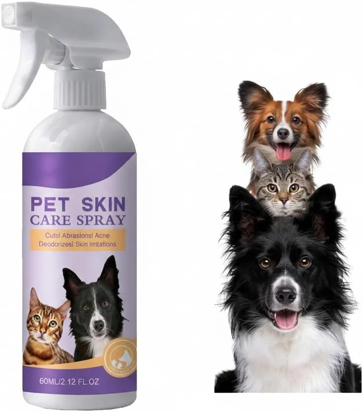 اسپری پاک کننده پوست حیوانات خانگی 60 میلی لیتری، اسپری ضد خارش پوست حیوانات خانگی، اسپری مراقبت از پوست حیوانات خانگی، اسپری تسکین خارش پوست گربه و سگ، اسپری رفع مشکلات پوستی گربه و سگ، رفع خارش، پاک کننده و مراقبت اسپری پاک کننده پوست حیوانات خانگی 60 میلی لیتری، اسپری ضد خارش پوست حیوانات خانگی، اسپری مراقبت از پوست حیوانات خانگی، اسپری تسکین خارش پوست گربه و سگ، اسپری رفع مشکلات پوستی گربه و سگ، رفع خارش، پاک کننده و مراقبت