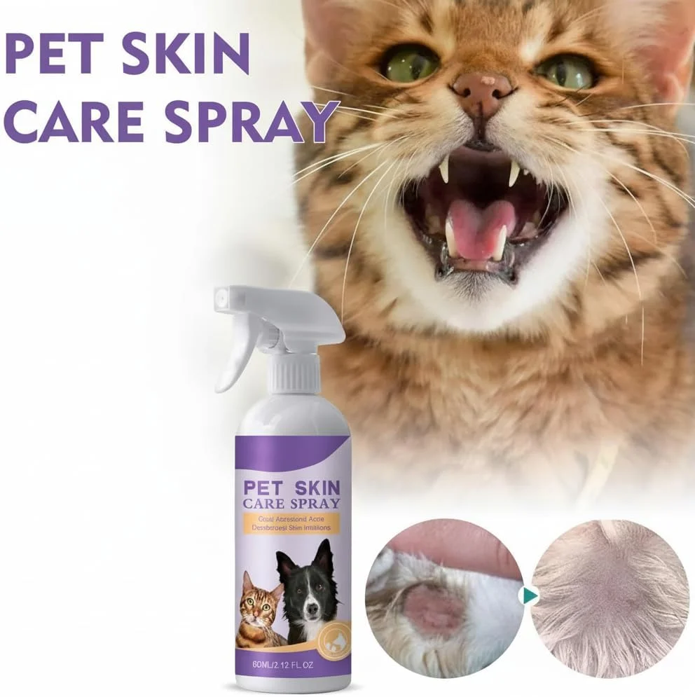 اسپری پاک کننده پوست حیوانات خانگی 60 میلی لیتری، اسپری ضد خارش پوست حیوانات خانگی، اسپری مراقبت از پوست حیوانات خانگی، اسپری تسکین خارش پوست گربه و سگ، اسپری رفع مشکلات پوستی گربه و سگ، رفع خارش، پاک کننده و مراقبت اسپری پاک کننده پوست حیوانات خانگی 60 میلی لیتری، اسپری ضد خارش پوست حیوانات خانگی، اسپری مراقبت از پوست حیوانات خانگی، اسپری تسکین خارش پوست گربه و سگ، اسپری رفع مشکلات پوستی گربه و سگ، رفع خارش، پاک کننده و مراقبت