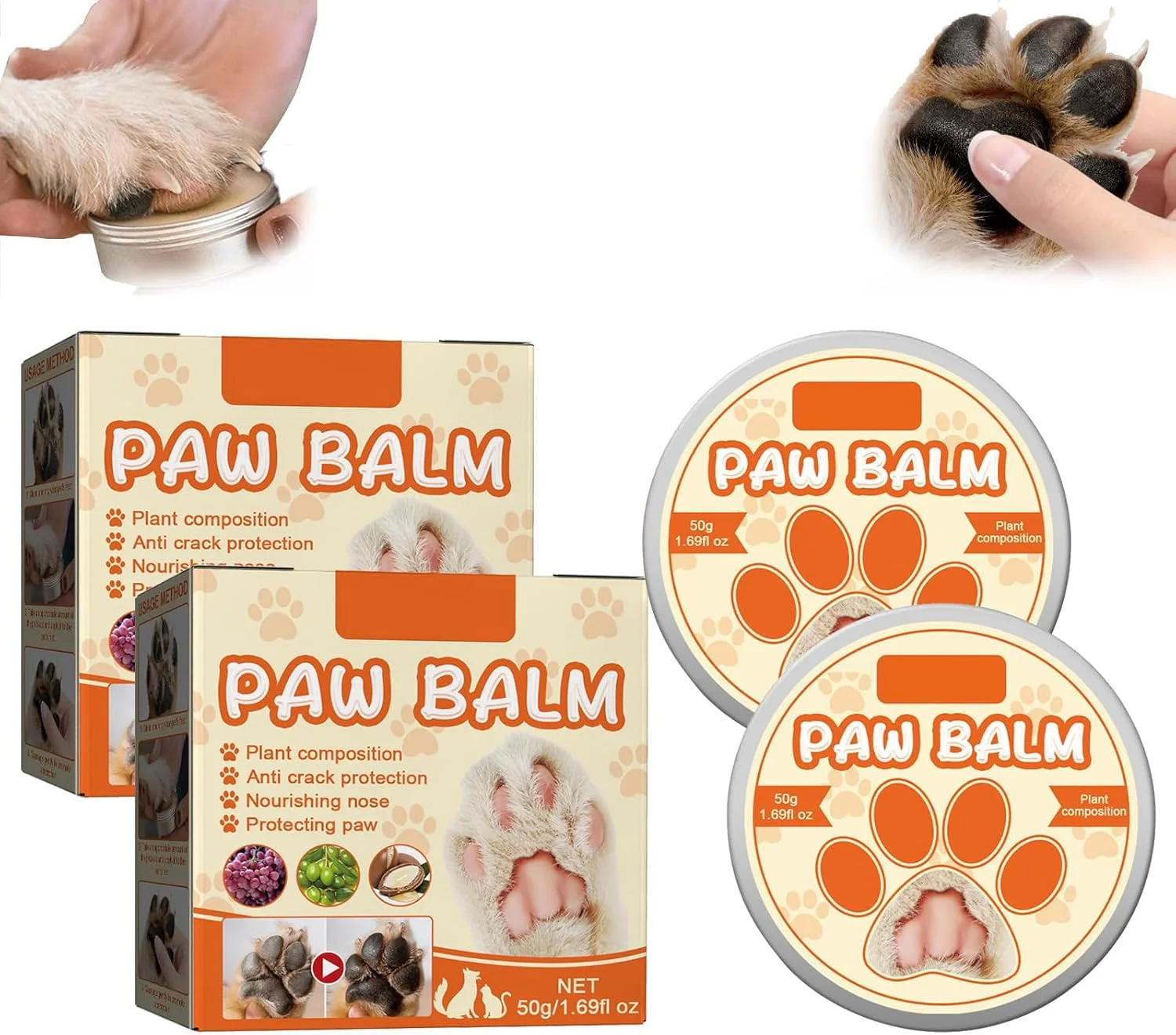 کرم بالم پنجه سگ Azonee، تسکین دهنده و مرطوب کننده پنجه سگ، التیام بخش پنجه ها و آرنج های تحریک شده، محافظت از ترک ها و زخم ها کرم بالم پنجه سگ Azonee، تسکین دهنده و مرطوب کننده پنجه سگ، التیام بخش پنجه ها و آرنج های تحریک شده، محافظت از ترک ها و زخم ها