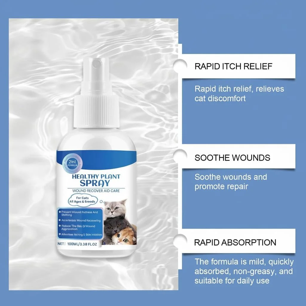اسپری التیام زخم حیوانات خانگی آزونی، 100 میلی لیتر اسپری مراقبت از پوست ضد خارش گربه، التیام دهنده طبیعی زخم گربه، تسکین نقاط داغ، مایع ترمیم پوست خشک برای پوست خشک و خارش دار تحریک شده گربه ها اسپری التیام زخم حیوانات خانگی آزونی، 100 میلی لیتر اسپری مراقبت از پوست ضد خارش گربه، التیام دهنده طبیعی زخم گربه، تسکین نقاط داغ، مایع ترمیم پوست خشک برای پوست خشک و خارش دار تحریک شده گربه ها