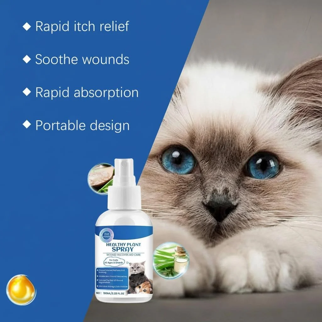 اسپری التیام زخم حیوانات خانگی آزونی، 100 میلی لیتر اسپری مراقبت از پوست ضد خارش گربه، التیام دهنده طبیعی زخم گربه، تسکین نقاط داغ، مایع ترمیم پوست خشک برای پوست خشک و خارش دار تحریک شده گربه ها اسپری التیام زخم حیوانات خانگی آزونی، 100 میلی لیتر اسپری مراقبت از پوست ضد خارش گربه، التیام دهنده طبیعی زخم گربه، تسکین نقاط داغ، مایع ترمیم پوست خشک برای پوست خشک و خارش دار تحریک شده گربه ها