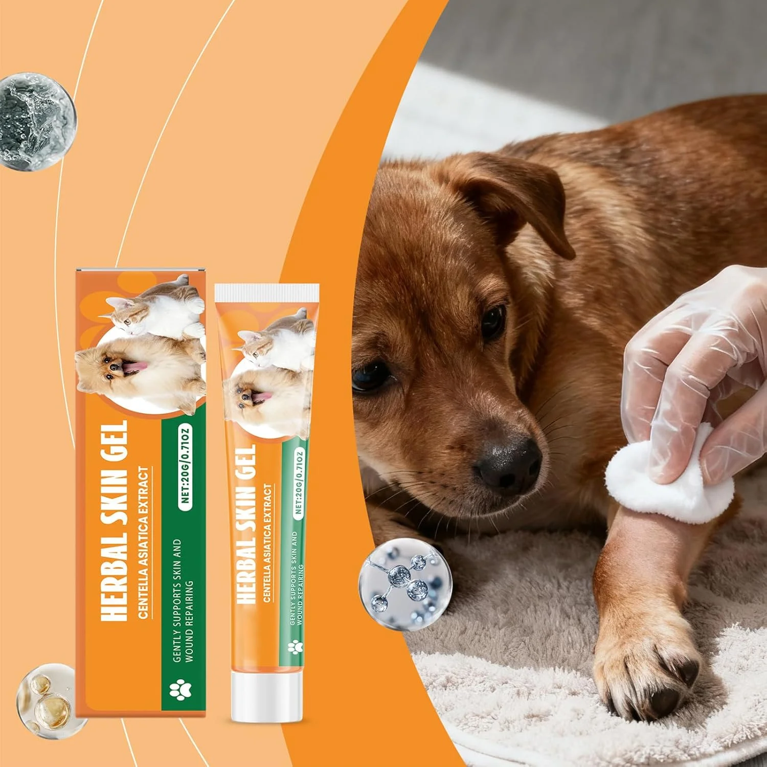 کرم تسکین دهنده سگ - لوسیون ژل طبیعی 20 گرمی، کرم ضد خارش سگ، برای مراقبت روزانه سالم حیوانات خانگی در خانه، پنجه های توله سگ گربه کرم تسکین دهنده سگ - لوسیون ژل طبیعی 20 گرمی، کرم ضد خارش سگ، برای مراقبت روزانه سالم حیوانات خانگی در خانه، پنجه های توله سگ گربه