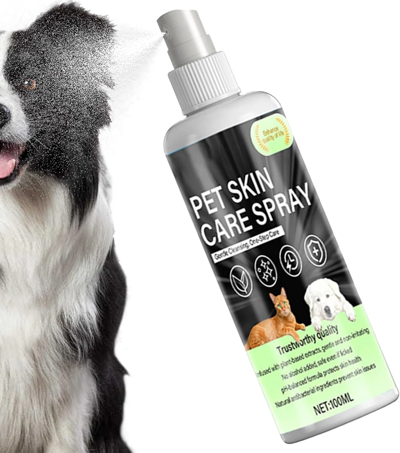 اسپری مراقبت از پوست سگ | تسکین دهنده سریع الجذب برای تمام فصول، اسپری ملایم مراقبت از پوست حیوانات خانگی - برای حیوانات نژاد کوچک تا بزرگ، مو بلند و مو کوتاه، خانه و پناهگاه
