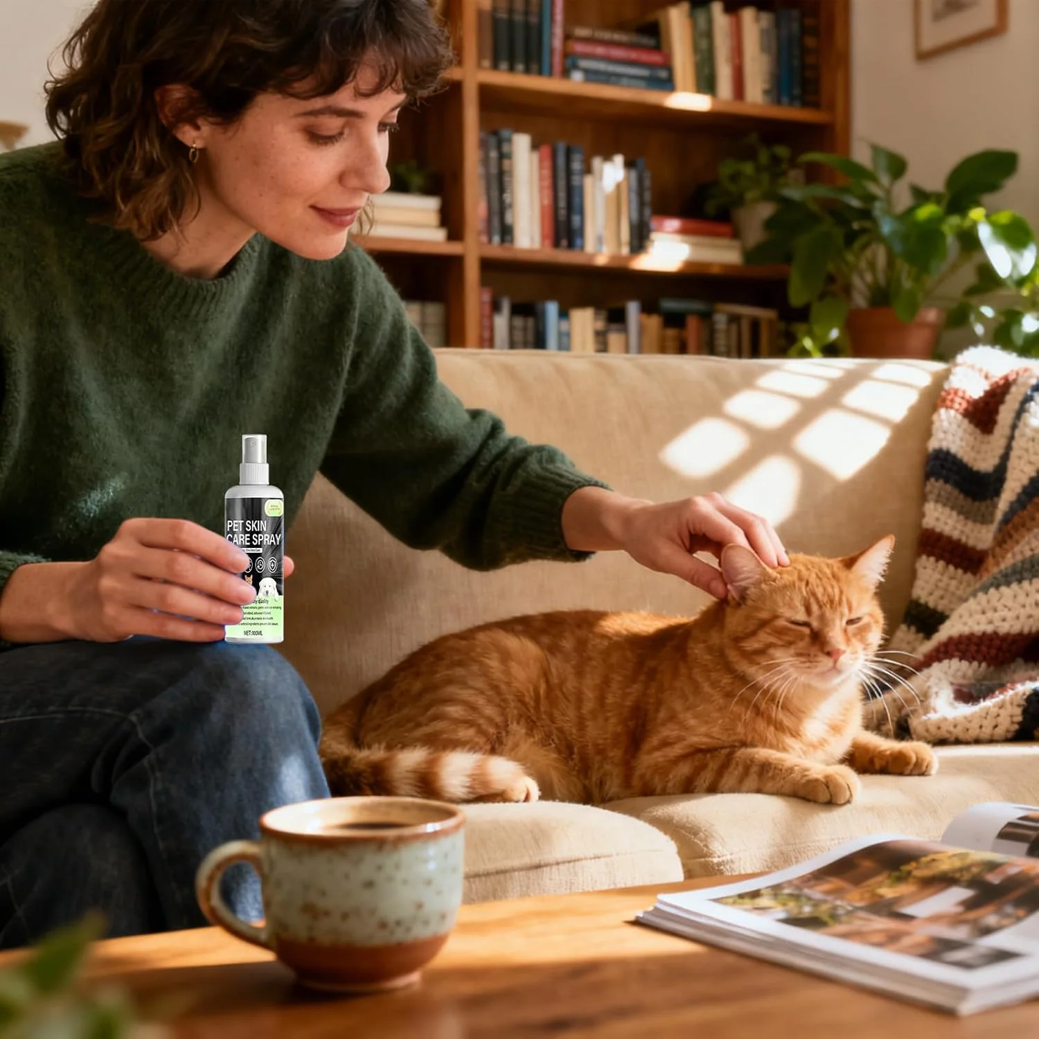 اسپری مراقبت از پوست سگ، تنفس پذیر، جذب سریع و غیر چسبنده - اسپری ملایم مراقبت از پوست حیوانات خانگی، برای حیوانات نژاد کوچک تا بزرگ، مو بلند و مو کوتاه، مناسب برای خانه و پناهگاه