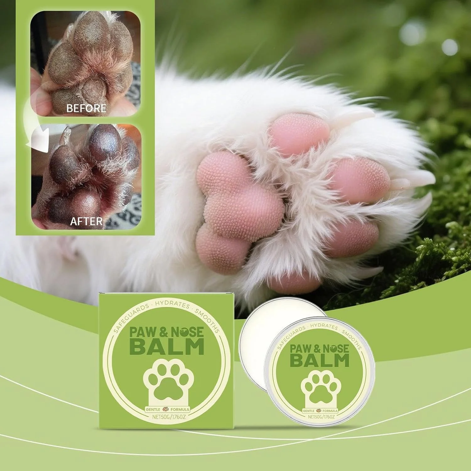 مرهم پنجه سگ | کرم تسکین دهنده بینی و پنجه ترک خورده سگ، محافظ طبیعی برای حیوانات خانگی حساس و خشک، مناسب برای تمام نژادها، توله سگ، بچه گربه، اسب، نظافت، پیاده روی، مسافرت ساحلی، پاییز مرهم پنجه سگ | کرم تسکین دهنده بینی و پنجه ترک خورده سگ، محافظ طبیعی برای حیوانات خانگی حساس و خشک، مناسب برای تمام نژادها، توله سگ، بچه گربه، اسب، نظافت، پیاده روی، مسافرت ساحلی، پاییز