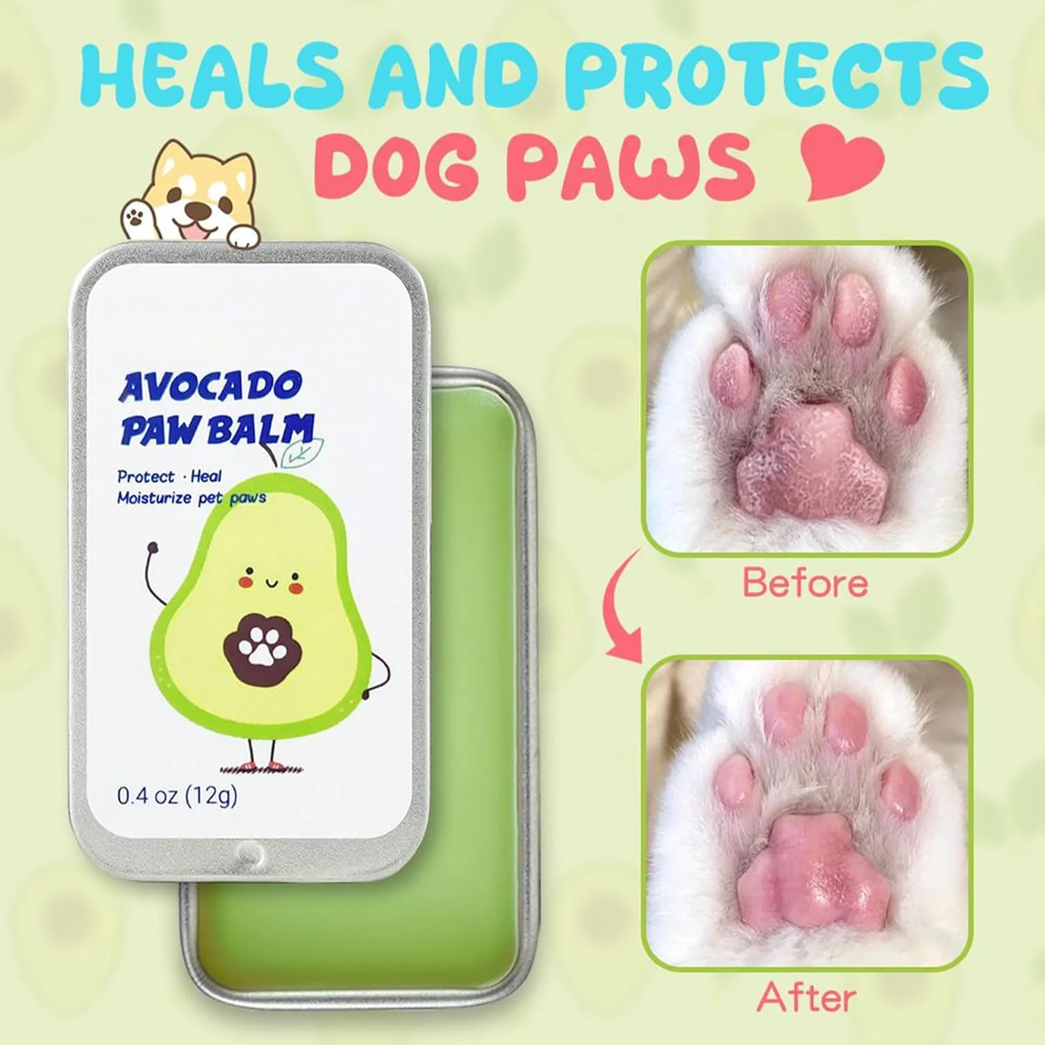 مرهم پنجه سگ - کرم مرطوب کننده پنجه سگ، کرم پای بی خطر، مرطوب کننده طبیعی مراقبت از پوست، کرم پا برای محافظت از ساییدگی ترک خورده خشک، حیوان خانگی گربه بچه گربه فضای باز زمستان خانه مرهم پنجه سگ - کرم مرطوب کننده پنجه سگ، کرم پای بی خطر، مرطوب کننده طبیعی مراقبت از پوست، کرم پا برای محافظت از ساییدگی ترک خورده خشک، حیوان خانگی گربه بچه گربه فضای باز زمستان خانه