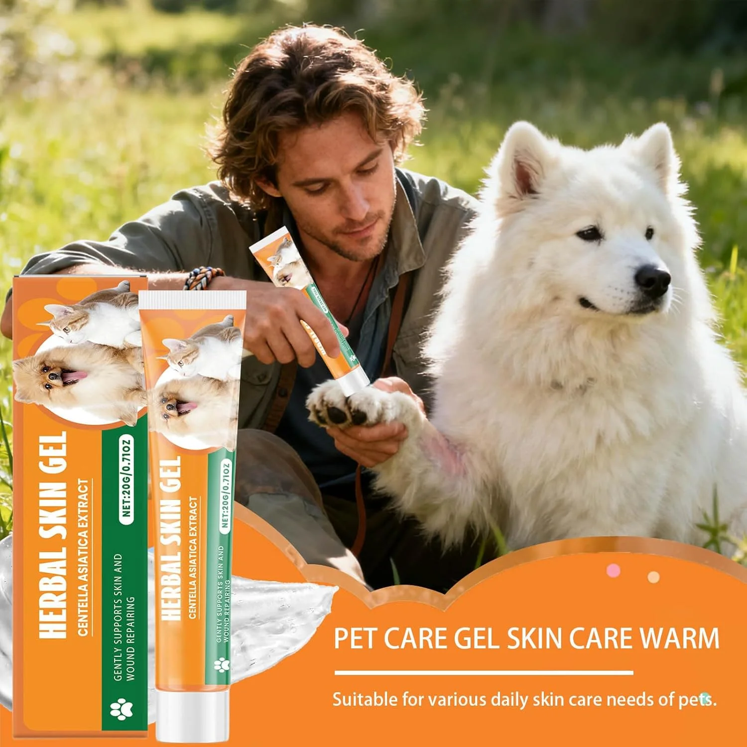 پماد سگ، 20 گرم مرطوب کننده طبیعی ژل غیر چرب | کرم ضد خارش سگ - برای مراقبت روزانه سالم حیوانات خانگی در خانه، پنجه توله سگ گربه
