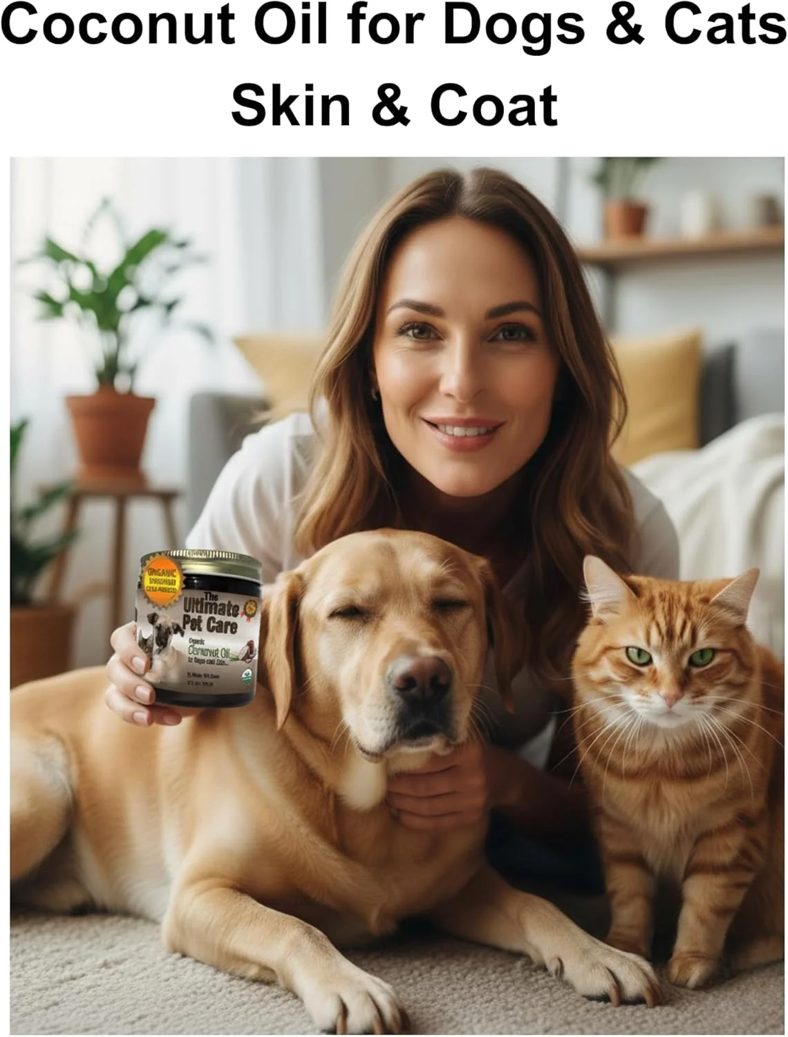 روغن نارگیل برای سگ ها (470 میلی لیتر) - آلفا پت زون، درمان پوست خارش دار، آرنج های خشک، پنجه ها و بینی