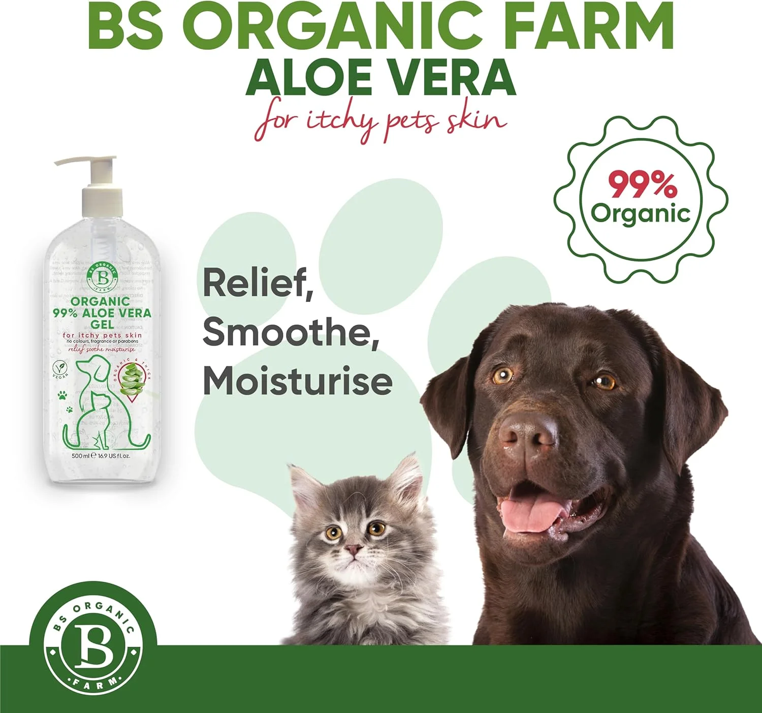 ژل آلوئه ورا برای سگ و گربه | تسکین خارش پوست سگ | تسکین دهنده، مرطوب کننده، مراقبت بعد از آفتاب برای پوست خشک حیوانات خانگی | نیش، گزش حشرات، 100% مواد خالص 500 میلی لیتر