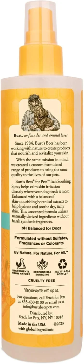 اسپری تسکین دهنده خارش طبیعی سگ ها با پیچ امین الدوله از BURT'S BEES FOR PETS - بهترین ضد خارش، متعادل کننده PH، ساخت آمریکا، 10 اونس