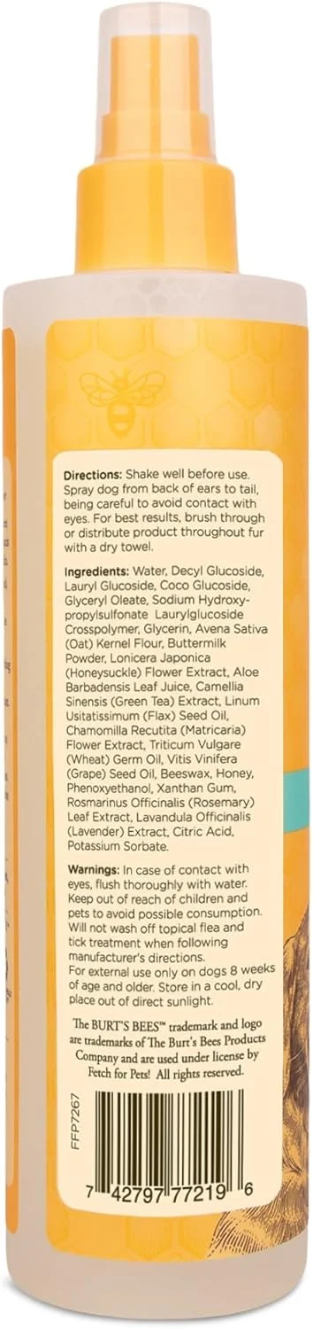 اسپری تسکین دهنده خارش طبیعی سگ ها با پیچ امین الدوله از BURT'S BEES FOR PETS - بهترین ضد خارش، متعادل کننده PH، ساخت آمریکا، 10 اونس