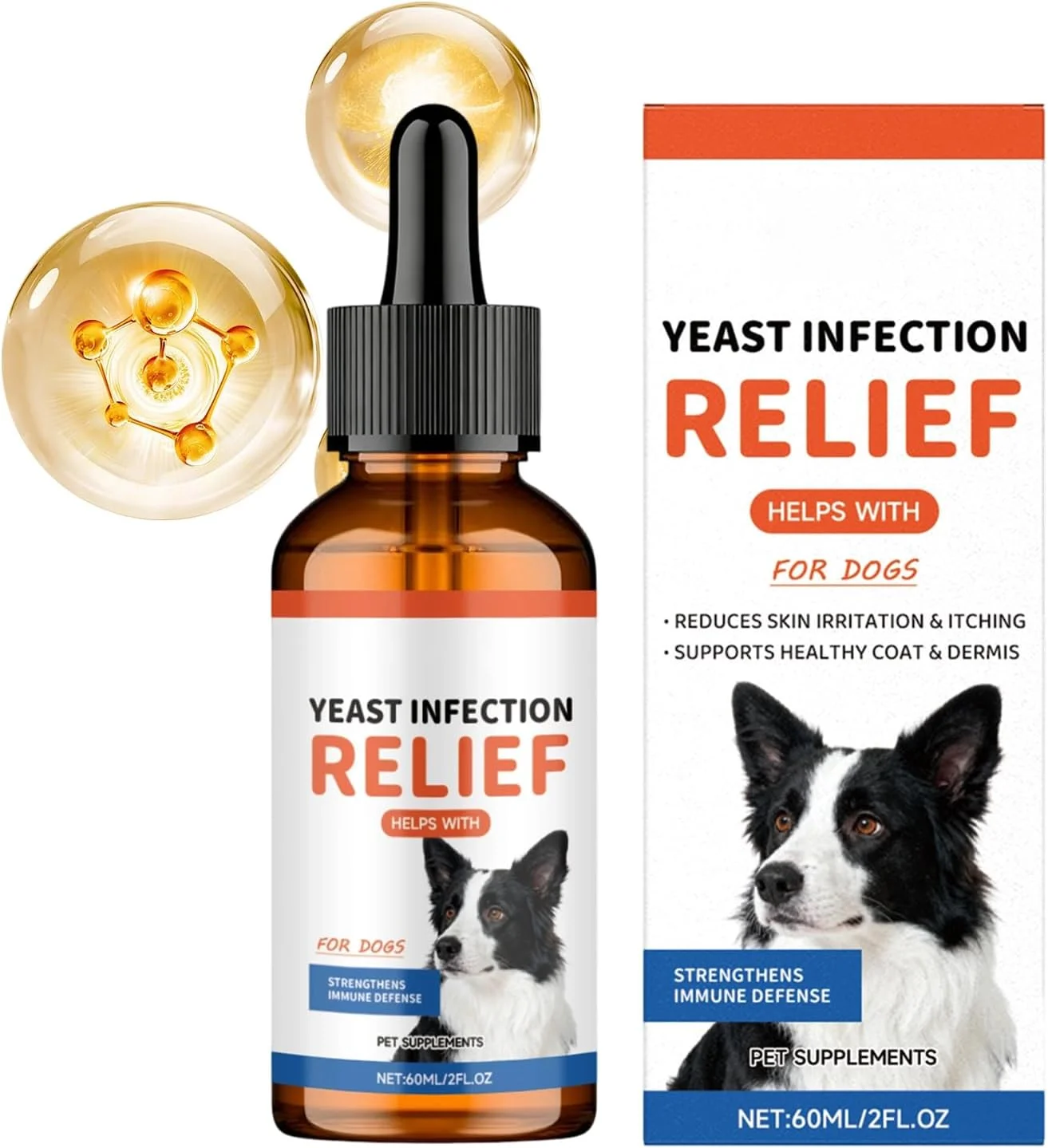 محلول تسکین خارش سگ، مکمل های آرامش بخش خارش، 60 میلی لیتر محلول تسکین دهنده پوست تحریک شده سگ | برای سگ های نژاد کوچک متوسط بزرگ، مسافرت، نظافت روزانه، حمام کردن در خانه، داخل خانه