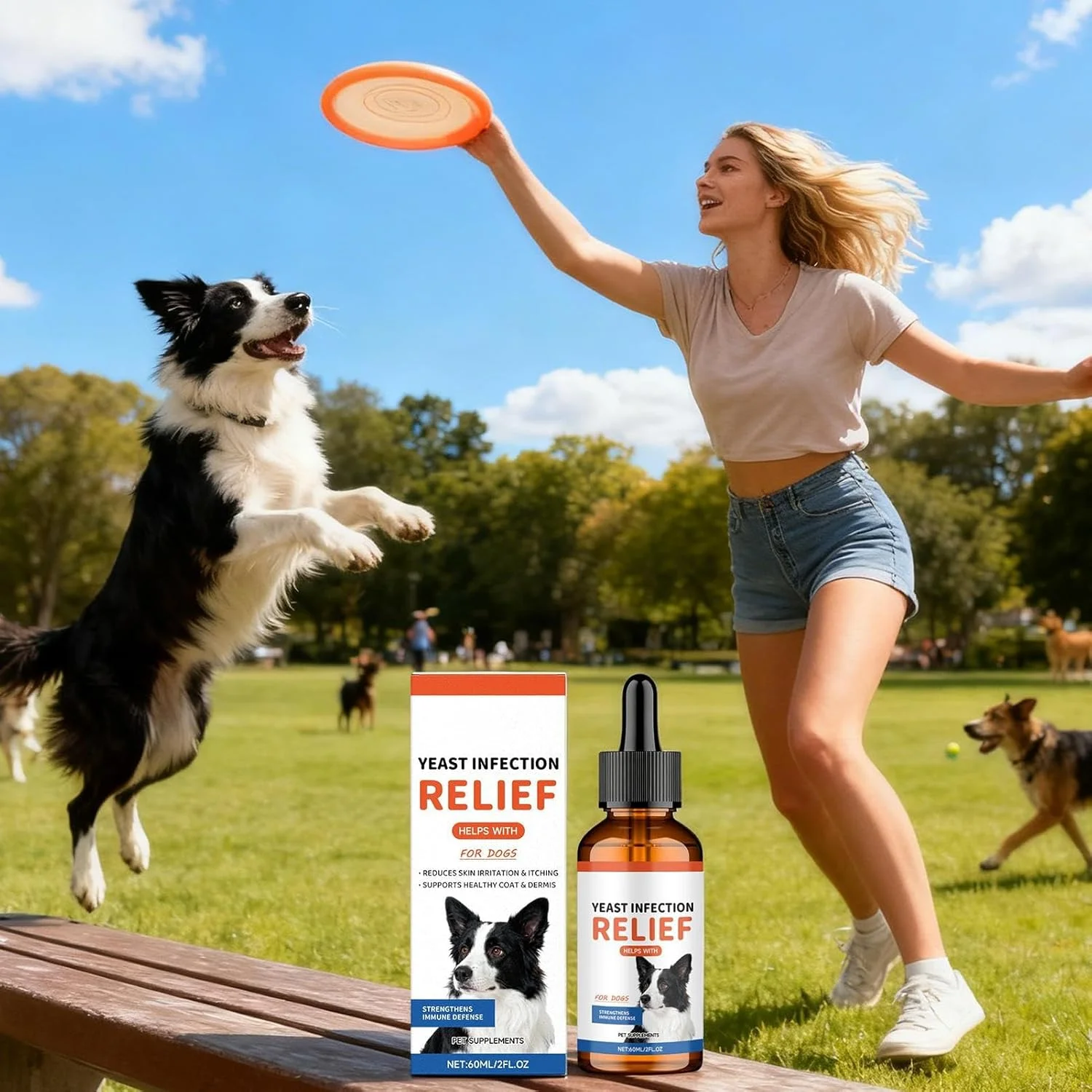 محلول تسکین خارش سگ | مکمل های طبیعی آرامش بخش | محلول 60 میلی لیتری رفع تحریک پوست سگ | برای سگ های نژاد کوچک، متوسط و بزرگ، مسافرت، نظافت روزانه، حمام کردن در خانه و داخل خانه