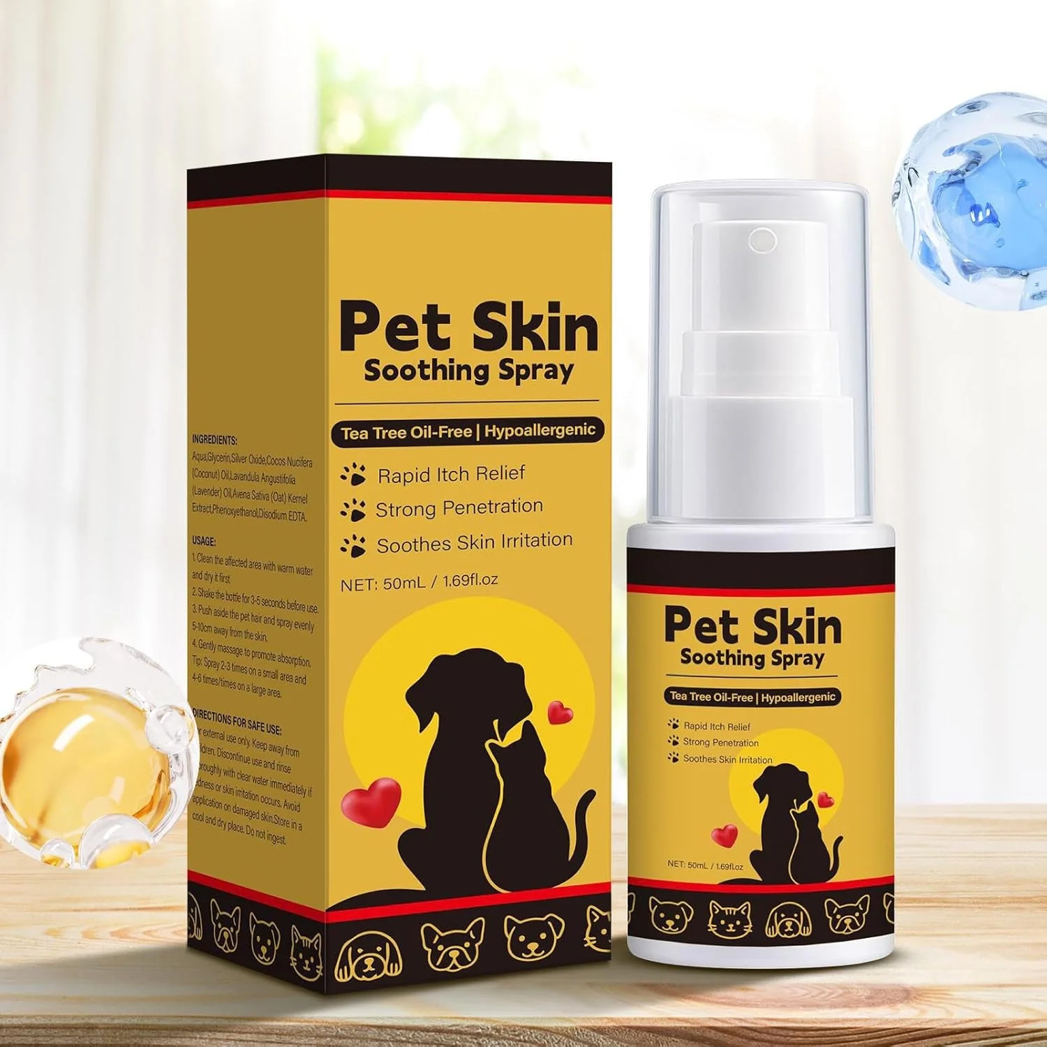 اسپری ضد خارش برای سگ ها - نرم کننده سگ، 50 میلی لیتر نرم کننده تسکین دهنده خارش، شامپو درخشان کننده پوشش برای گربه، طراوت بخشیدن به زخم، مرطوب کننده بچه گربه، سالم، دفع کننده گرد و غبار/آلودگی اسپری ضد خارش برای سگ ها - نرم کننده سگ، 50 میلی لیتر نرم کننده تسکین دهنده خارش، شامپو درخشان کننده پوشش برای گربه، طراوت بخشیدن به زخم، مرطوب کننده بچه گربه، سالم، دفع کننده گرد و غبار/آلودگی