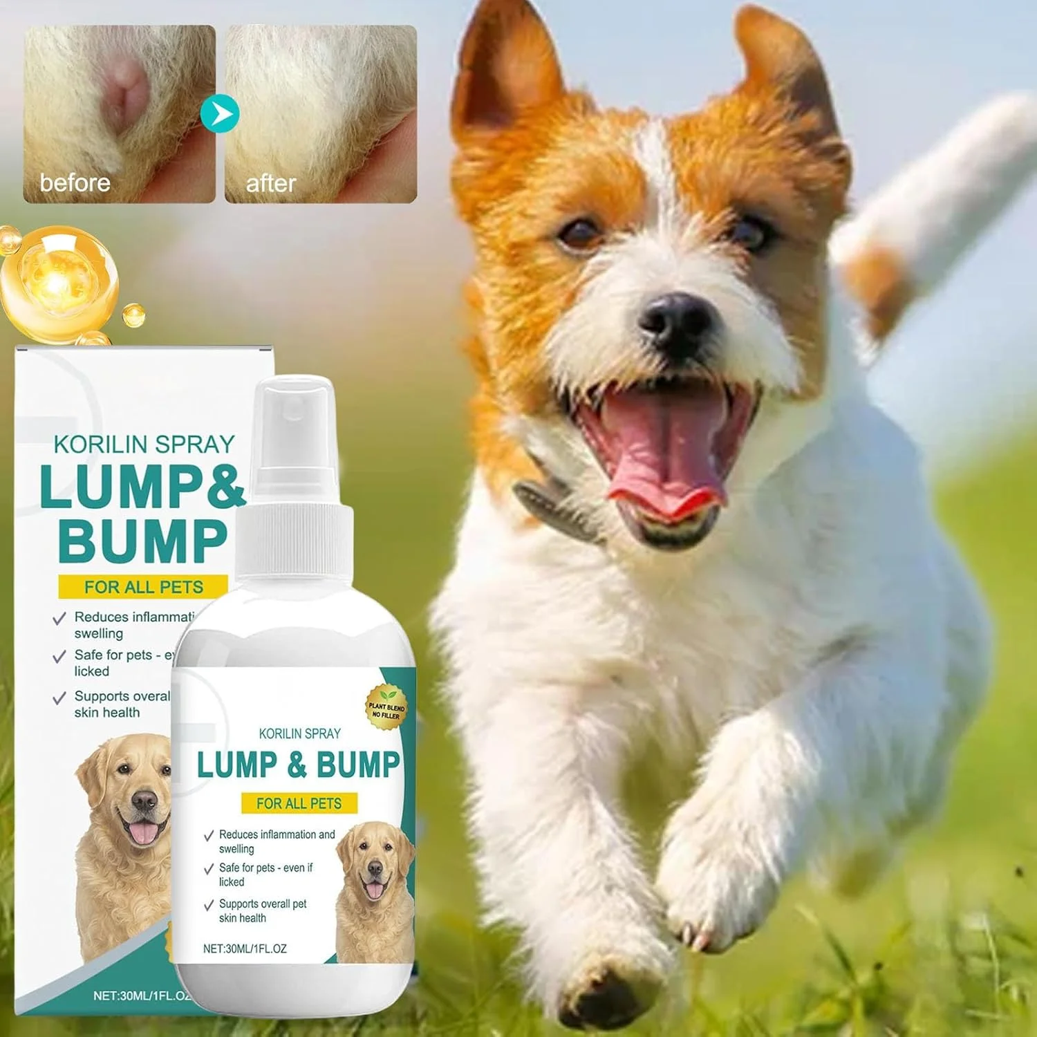اسپری ضد خارش سگ | 30 میلی لیتر، تسکین دهنده و طبیعی، لوازم بهداشتی حیوانات خانگی - اسپری ضد خارش سگ - برای خارش، لیسیدن، گاز گرفتن، تحریک، زخم، پنجه، پوشش، گوش