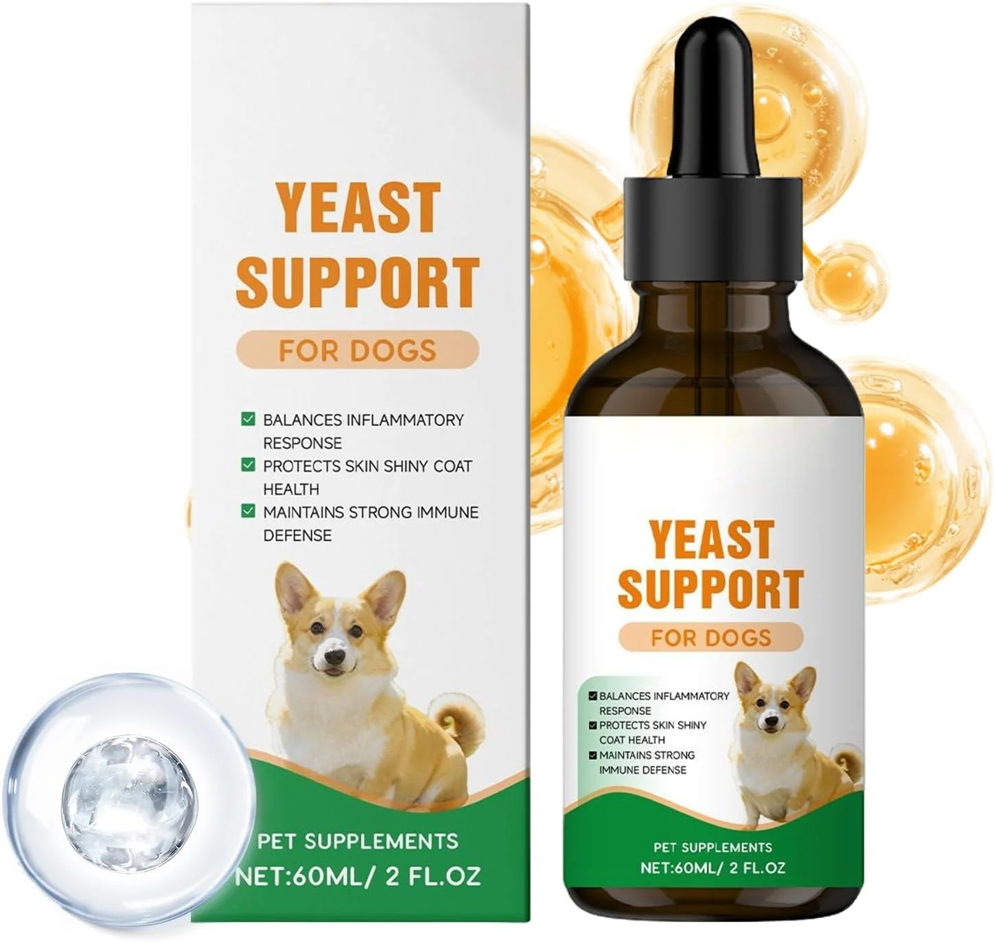 مکمل سگ - قطره های آرامش بخش ملایم 60 میلی لیتر | مکمل غذایی - برای تسکین سوزش، آبرسانی و مراقبت روزانه از سلامت سگ