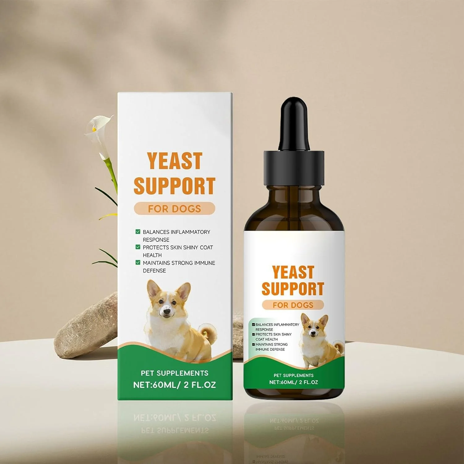 مکمل پوست برای سگ ها | قطره های ملایم تسکین دهنده 60 میلی لیتر، مکمل غذایی | برای تسکین تحریک، آبرسانی و مراقبت روزانه پوست سگ مکمل پوست برای سگ ها | قطره های ملایم تسکین دهنده 60 میلی لیتر، مکمل غذایی | برای تسکین تحریک، آبرسانی و مراقبت روزانه پوست سگ