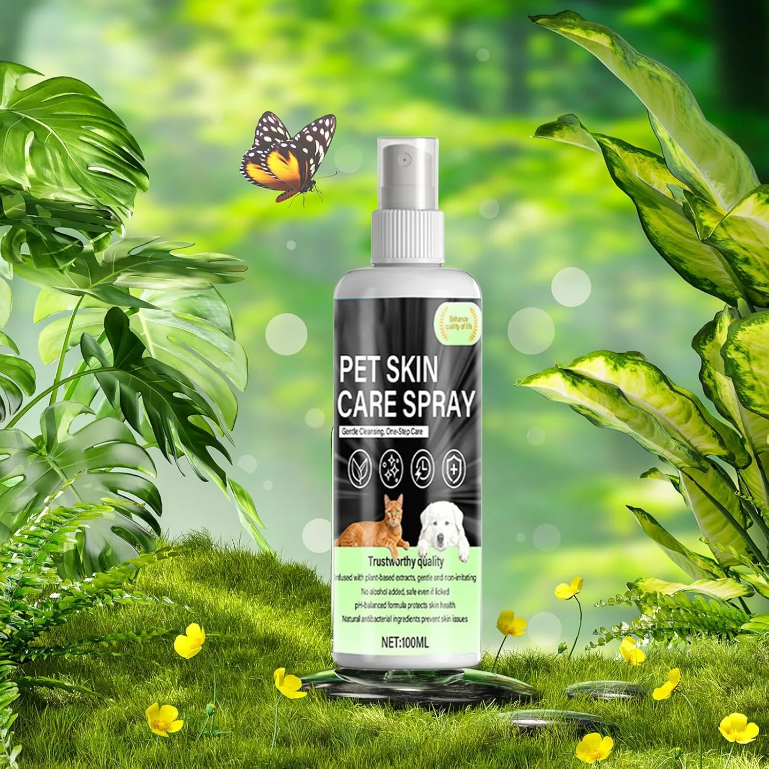 اسپری مراقبت از پوست حیوانات خانگی - تسکین دهنده و جذب سریع در تمام فصول | اسپری ملایم مراقبت از پوست حیوانات خانگی | برای حیوانات نژاد کوچک تا بزرگ با پوشش موی بلند و کوتاه مناسب برای خانه و پناهگاه اسپری مراقبت از پوست حیوانات خانگی - تسکین دهنده و جذب سریع در تمام فصول | اسپری ملایم مراقبت از پوست حیوانات خانگی | برای حیوانات نژاد کوچک تا بزرگ با پوشش موی بلند و کوتاه مناسب برای خانه و پناهگاه