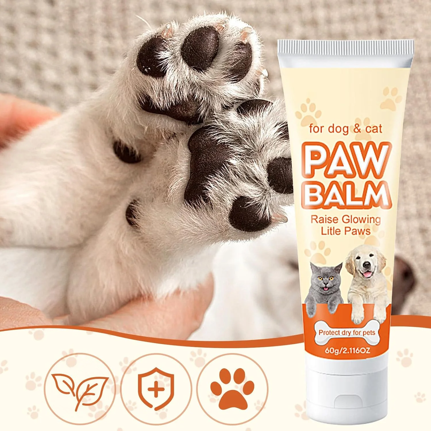 کرم مرطوب کننده پد پنجه سگ، 60 گرم | لوسیون پنجه سگ | برای محافظت در برابر ماجراجویی های فضای باز، دویدن، کمپینگ و پیاده روی در زمستان و تابستان کرم مرطوب کننده پد پنجه سگ، 60 گرم | لوسیون پنجه سگ | برای محافظت در برابر ماجراجویی های فضای باز، دویدن، کمپینگ و پیاده روی در زمستان و تابستان