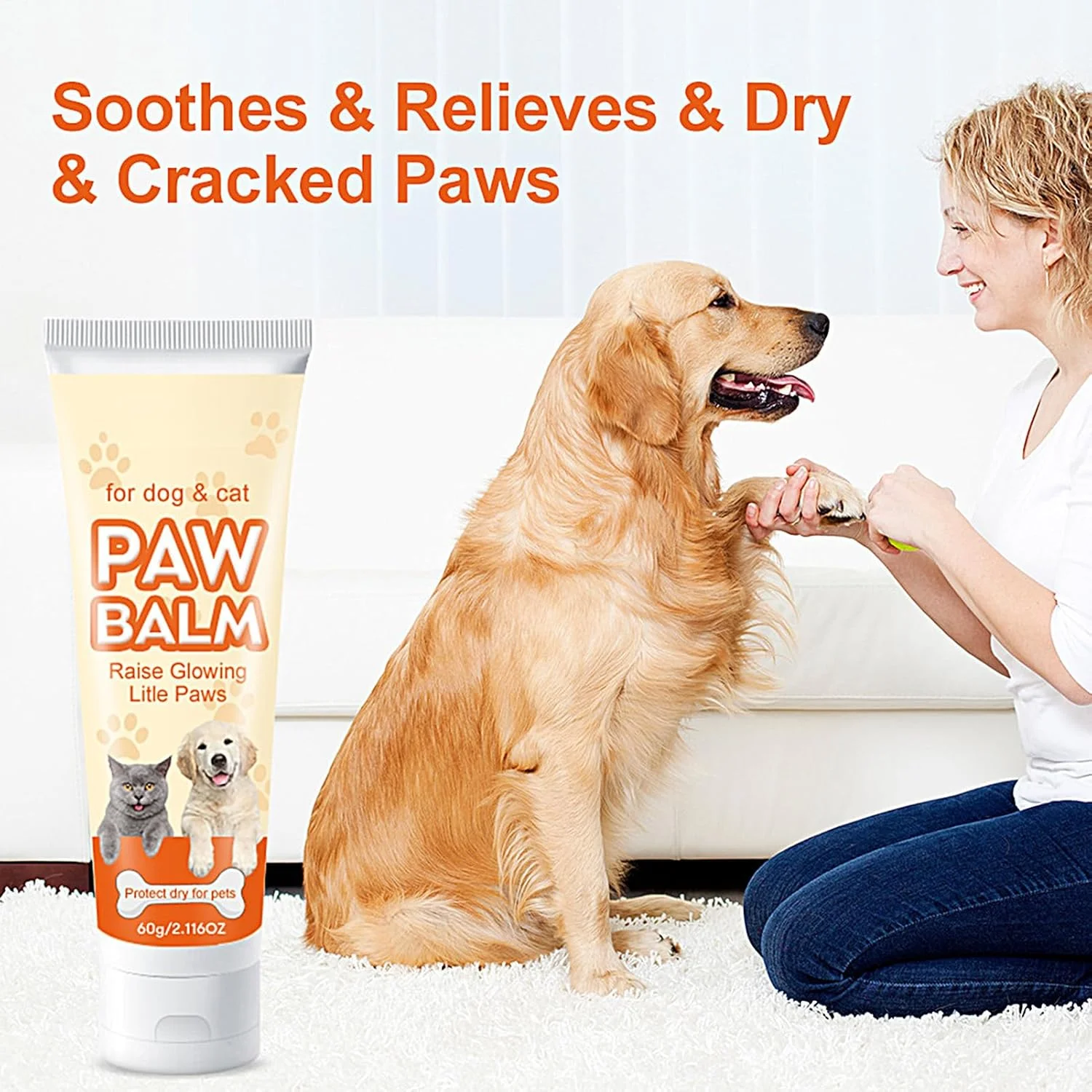 بالم پنجه سگ | کره تسکین دهنده 60 گرمی، لوسیون پنجه سگ | برای پیاده روی روزانه، ماجراجویی در فضای باز، پیاده روی، سفرهای ساحلی، تابستان و زمستان