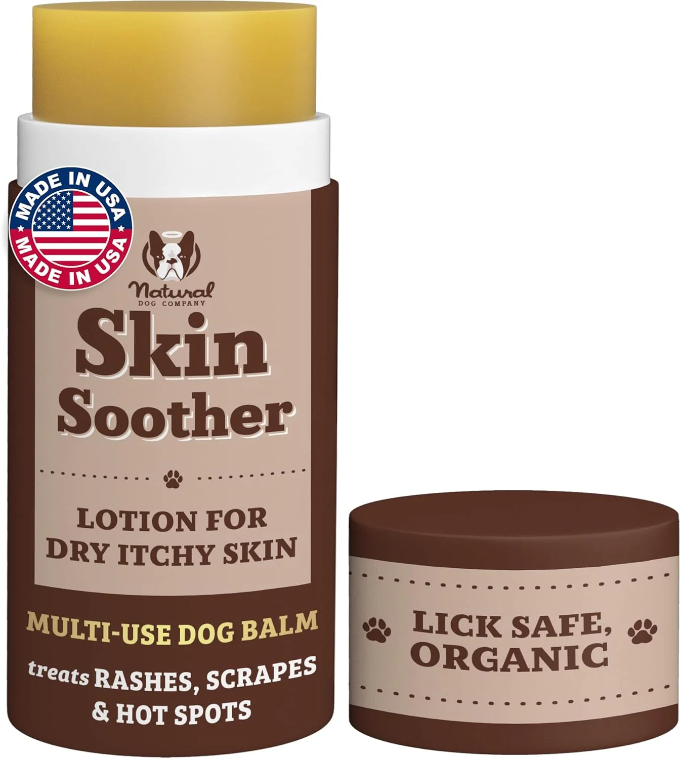 مرهم تسکین دهنده پوست سگ - کاملا طبیعی، ارگانیک، مرهم گیاهی برای پوست خشک، خارش دار، تحریکات پوستی، بریدگی های جزئی، خراش ها، نیش حشرات و موارد دیگر | استفاده آسان (استیک 56 گرمی)