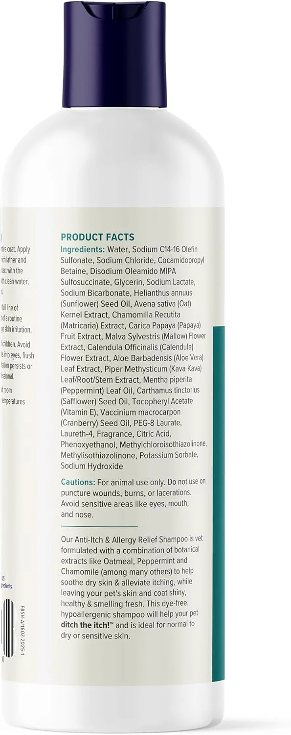 شامپو درمابلیس کلرهگزیدین Vetnique برای سلامت پوست سگ - شامپو دارویی ضد باکتریال سگ - برای عفونت ها و تحریکات پوستی، نقاط داغ و تسکین قرمزی (شامپو دارویی، 473 میلی لیتر)