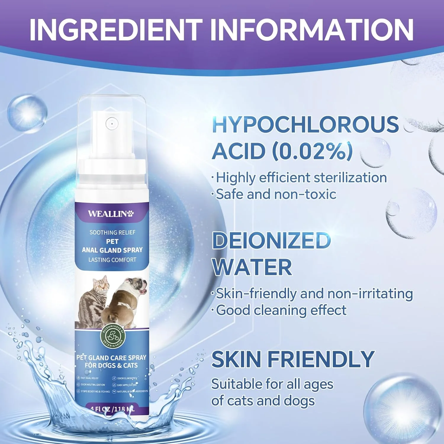 اسپری غدد برای سگ ها و گربه ها - تسکین سریع غدد، رفع خارش و بوی بد، اسپری ضد خارش سگ، تسکین دهنده درد، ایمن برای همه حیوانات - 120 میلی لیتر