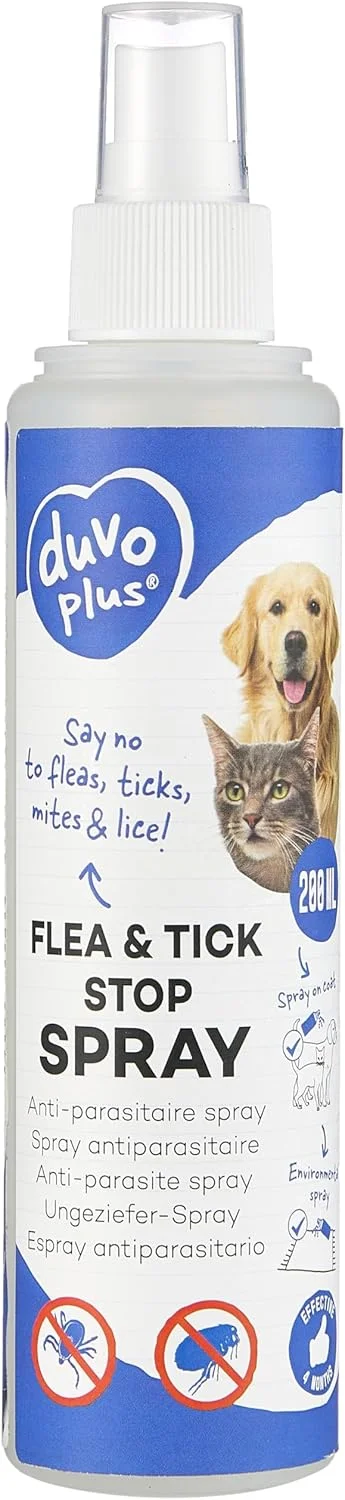 اسپری ضد انگل سگ و گربه دووپلاس مدل Flea & Tick Stop حجم 200 میلی لیتر