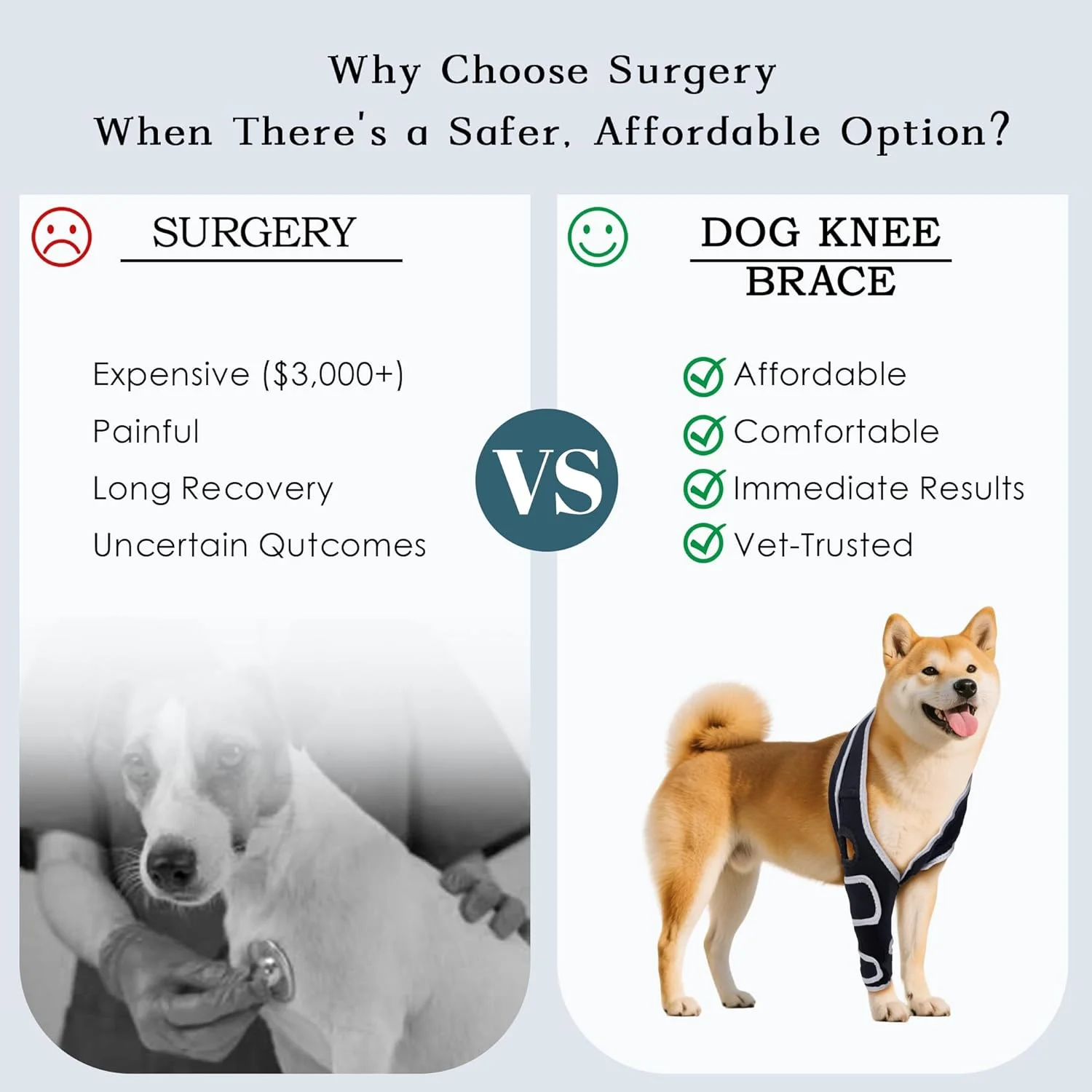 زانوبند قابل تنظیم سگ برای حمایت از مفصل زانو – تثبیت کننده مفصل پا برای آسیب دیدگی و تسکین درد، محافظ سبک وزن پا برای بهبود تحرک (مشکی، XL)