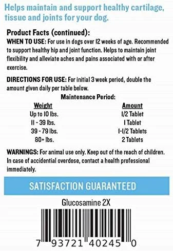 قرص گلوکزامین 2X مندोटा پت - 60 عدد - قرص مفاصل و لگن سگ