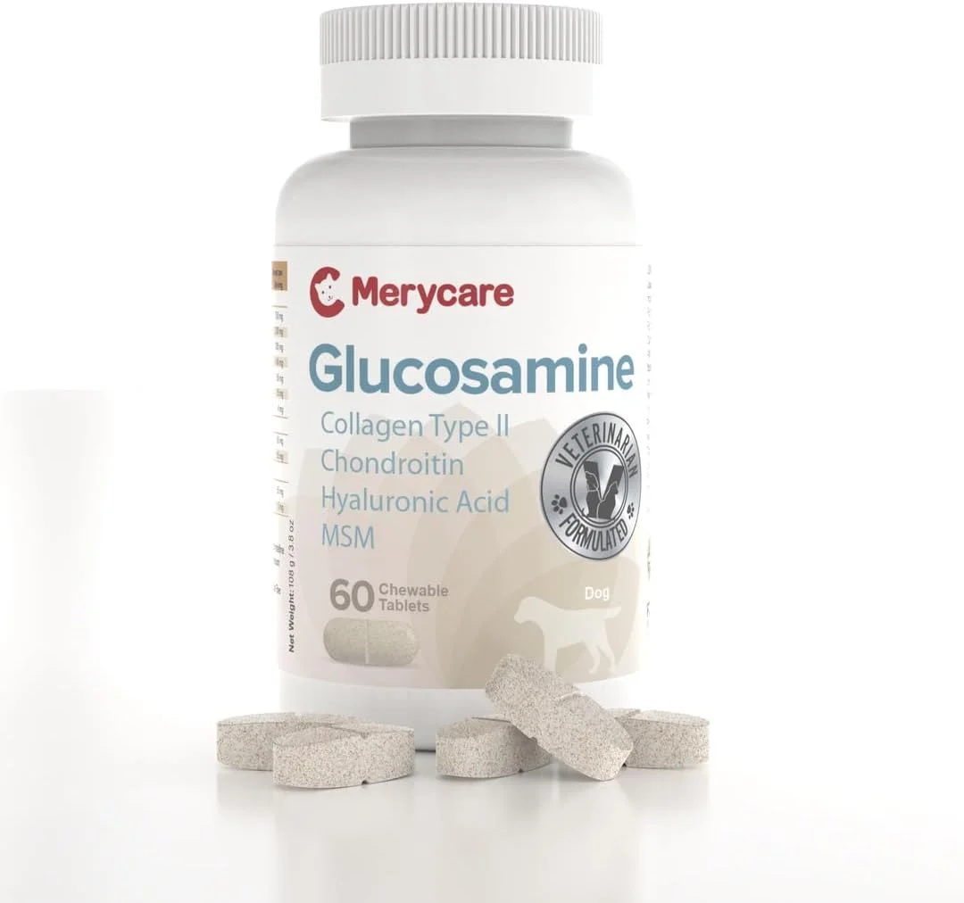 مکمل پشتیبانی از مفاصل ران و مفصل برای سگ ها – 60 قرص – گلوکزامین، کندرویتین، MSM، کلاژن، اسید هیالورونیک و بوسولیا – مکمل پیشرفته پشتیبانی از تحرک