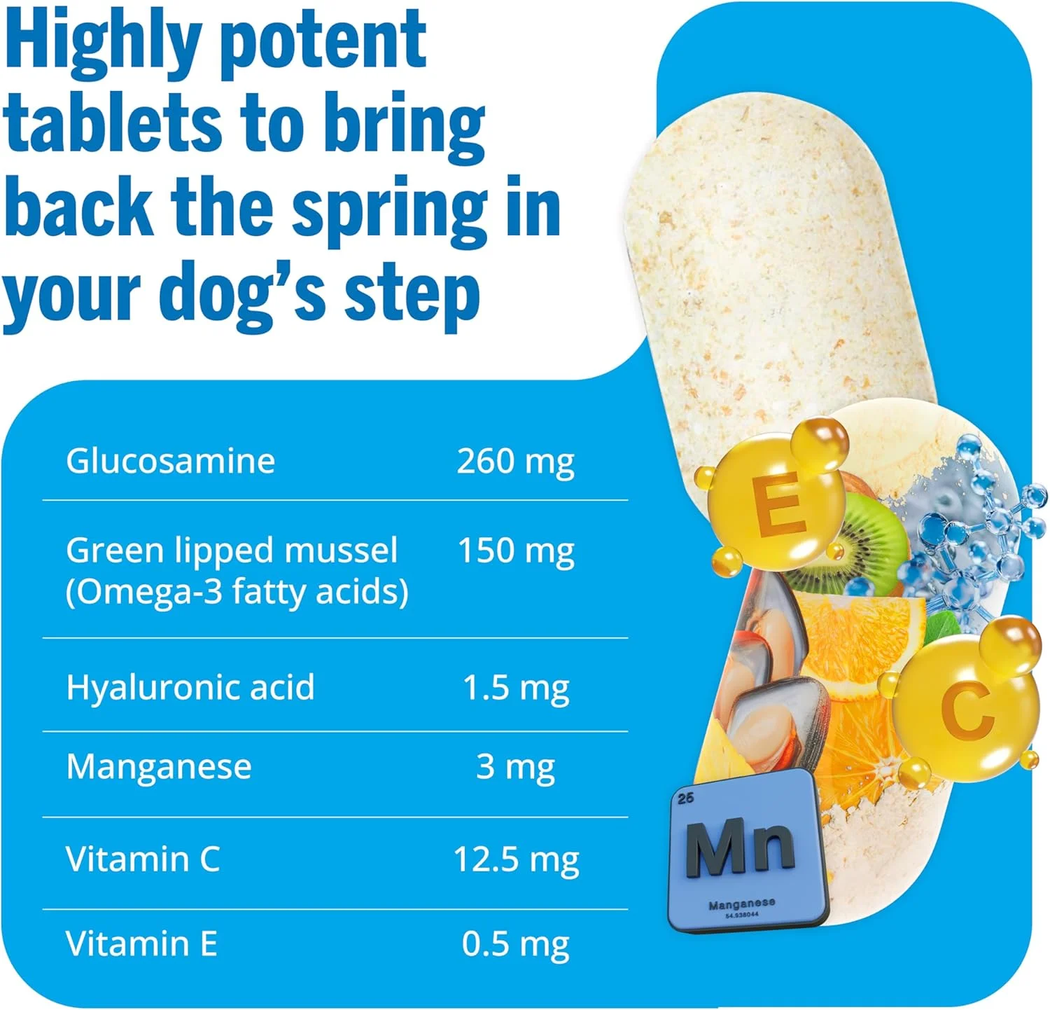 قرص های مفصلی سگ، کپسول های مفصلی ممتاز، 120 قرص حاوی گلوکزامین، پودر مفصلی و صدف های لب سبز، برای بهبود تحرک و سلامت مفاصل در سگ ها