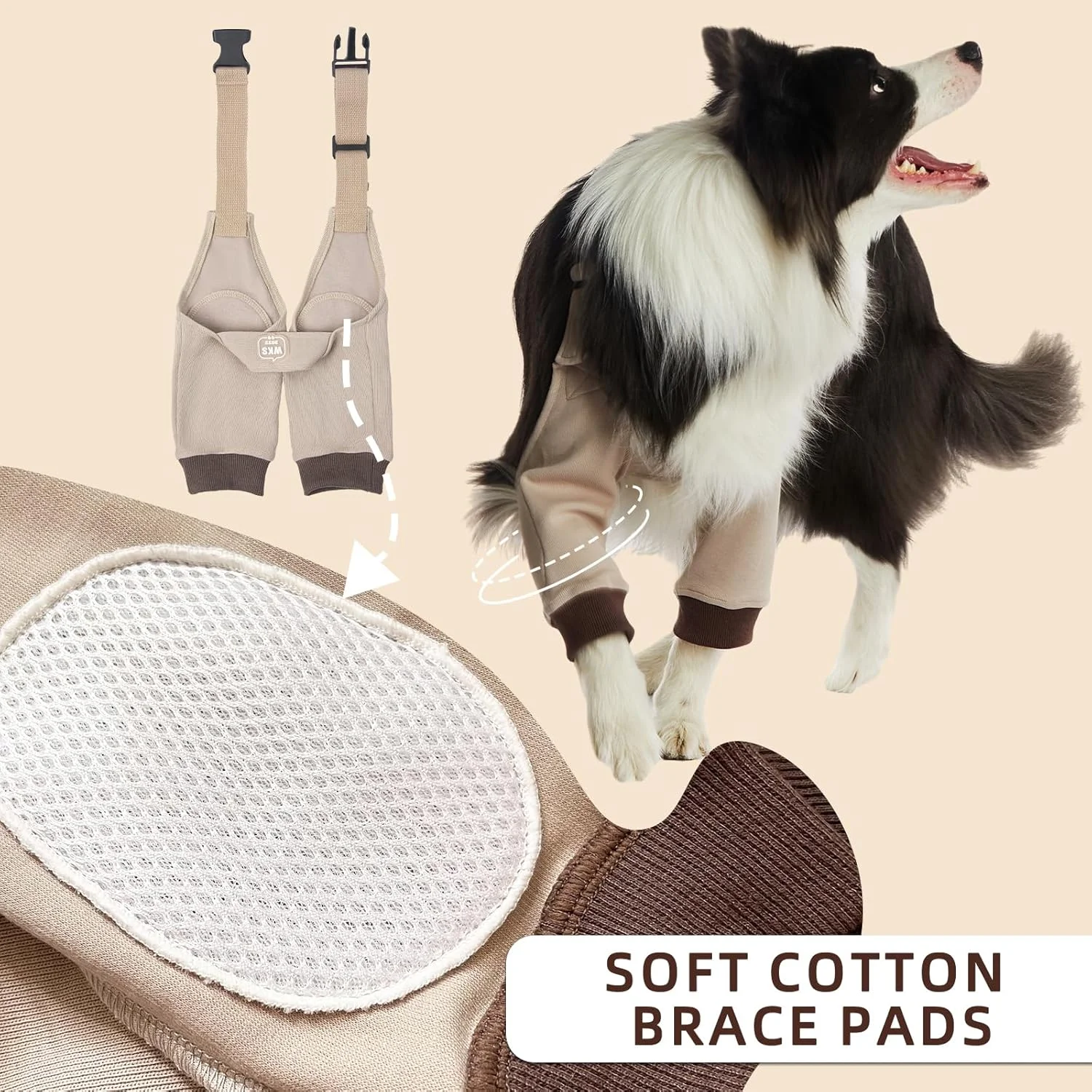 محافظ آرنج سگ آستین های محافظ پای جلویی با پدهای نرم پنبه ای برای تسکین مفاصل، مناسب برای حیوانات خانگی 6 تا 45 کیلوگرمی