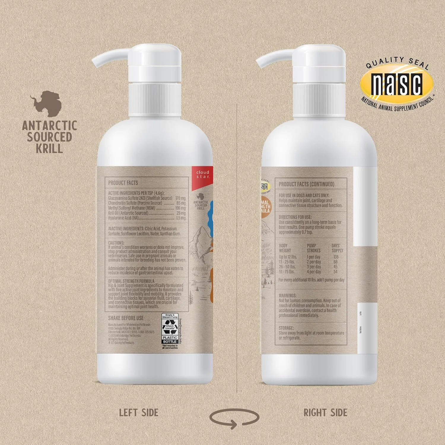 محصولات حیوانات خانگی گریزلی - مایع کمک مفاصل برای سگ ها ۴۷۳ میلی لیتر