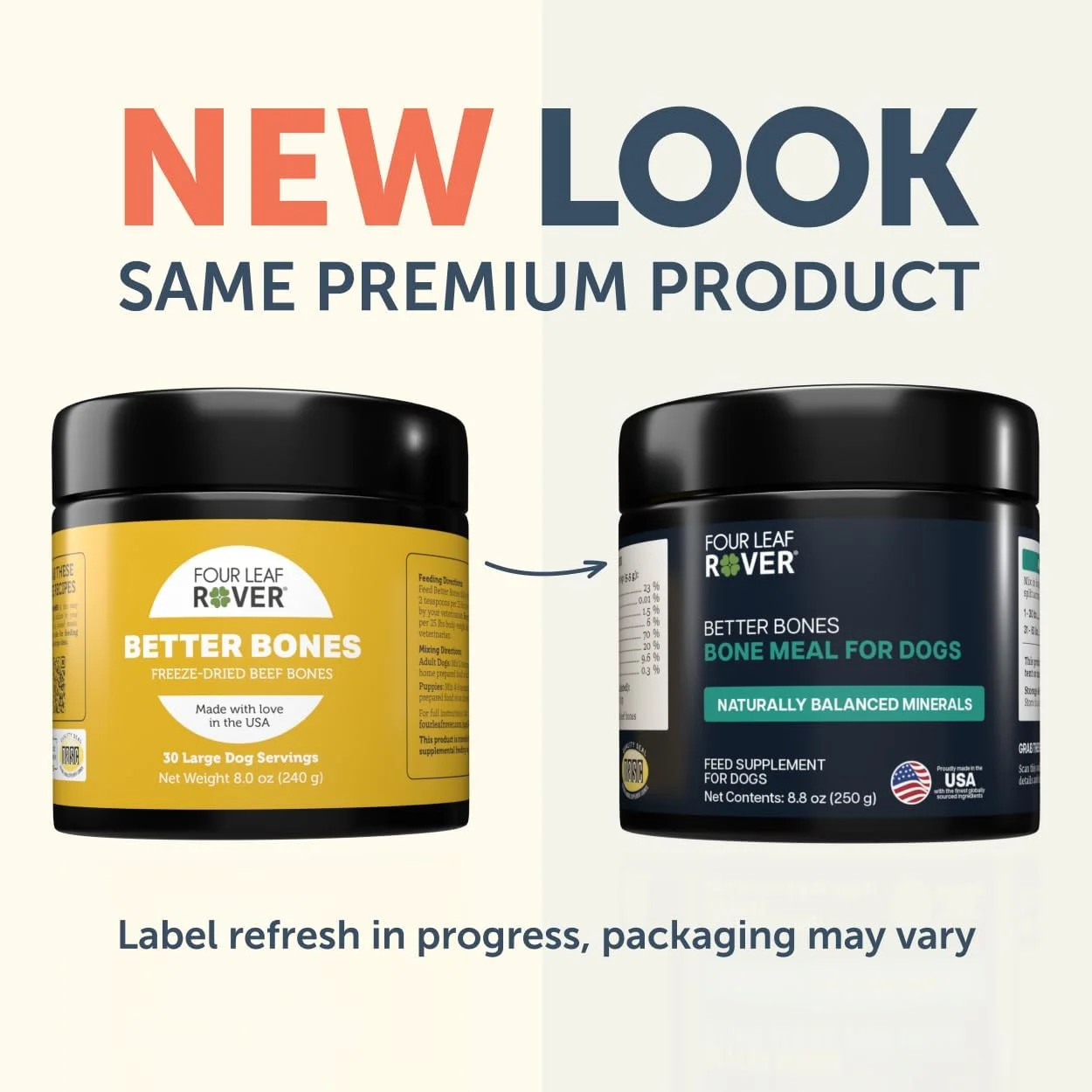 پودر استخوان سگ Four Leaf Rover Better Bones - مکمل کلسیم سگ برای مفاصل، دندان ها و استخوان های سالم - تهیه شده از استخوان گاو نیوزلندی 100% تغذیه شده با علف