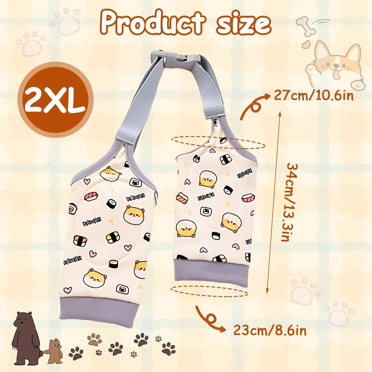 محافظ ساق پای سگ، زانوبند سگ برای سگ های متوسط و بزرگ، از لیسیدن زخم جلوگیری می کند، به آرتروز کمک می کند (2XL)