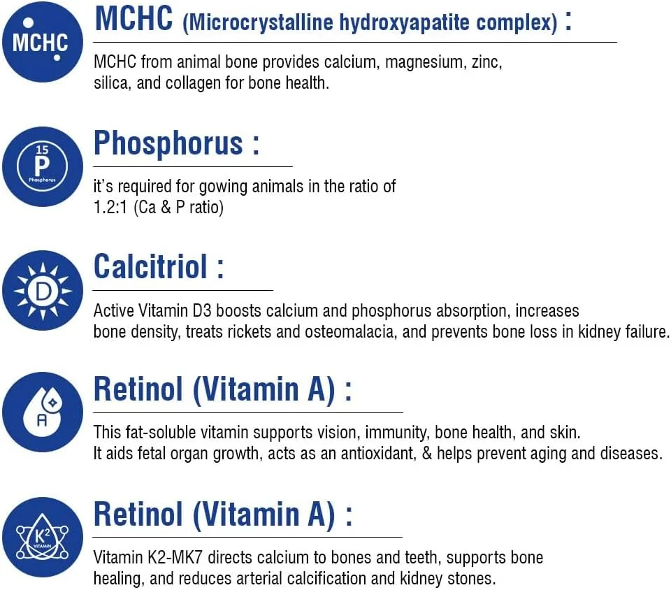 قرص کلسی نکس 70 عددی - مکمل پیشرفته کلسیم برای حیوانات خانگی | استخوان های قوی، دندان های سالم و پشتیبانی از مفاصل | با ویتامین D3 و مواد معدنی ضروری | ایده آل برای سگ ها و گربه ها