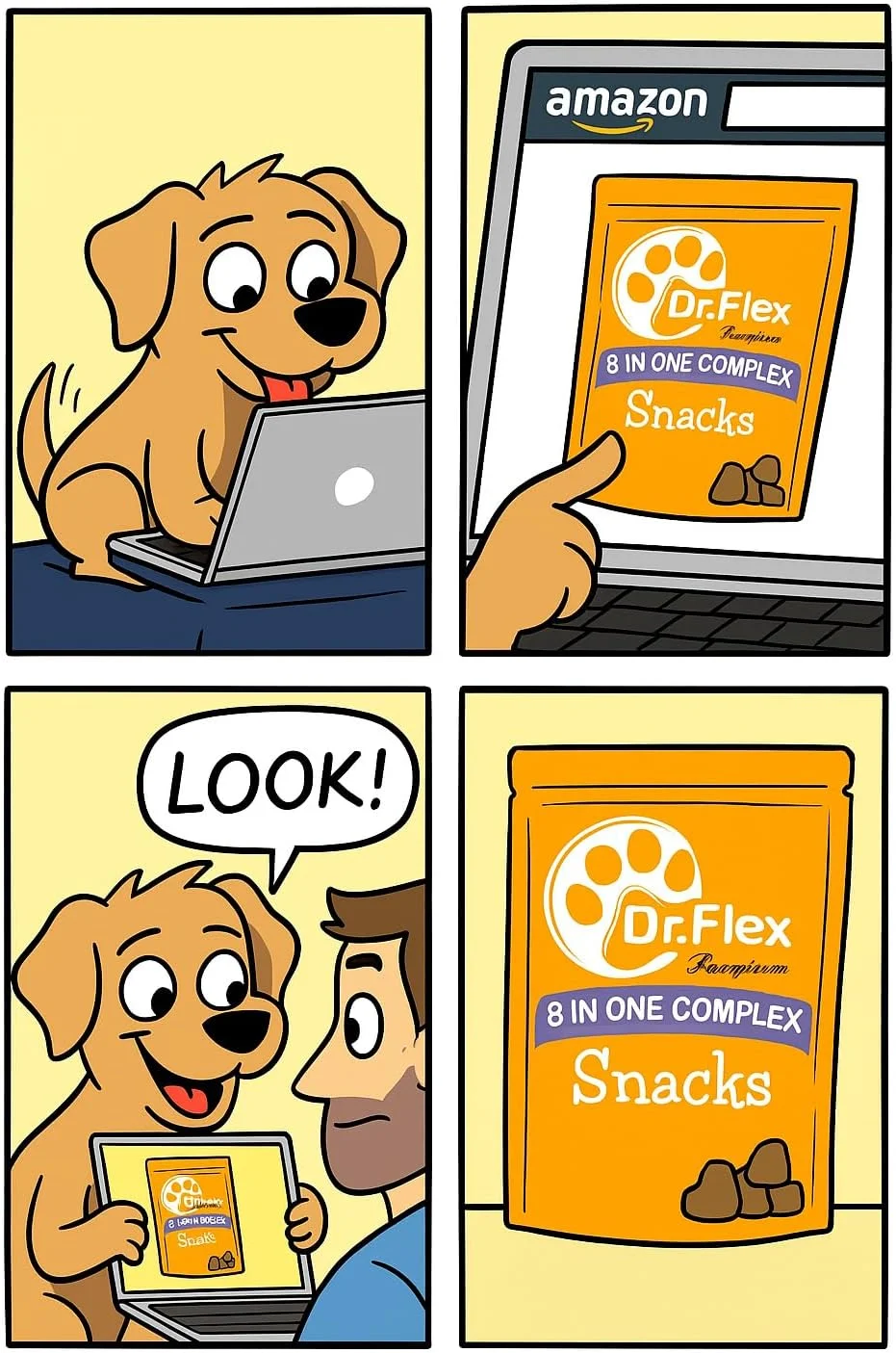 مولتی ویتامین سگ دکتر فلکس 8 در 1 - 60 عدد جویدنی نرم - حاوی پروبیوتیک ها، ویتامین ها، روغن ماهی سالمون، MSM و کندرویتین - پشتیبانی از هضم، ایمنی و تحرک مفاصل