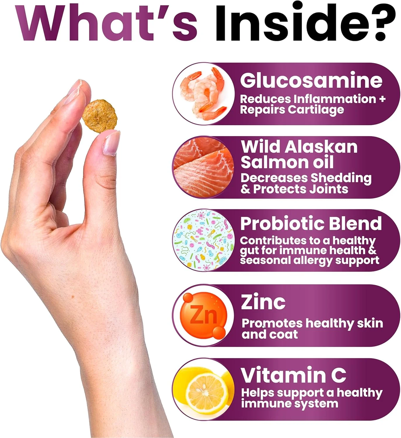 مولتی ویتامین جویدنی سگ به همراه گلوکزامین - ویتامین ها و مکمل های سگ، مولتی ویتامین توله سگ و سگ مسن - پشتیبانی از سلامت مفاصل و لگن، تقویت کننده سیستم ایمنی، پوست، قلب، پروبیوتیک ها مولتی ویتامین جویدنی سگ به همراه گلوکزامین - ویتامین ها و مکمل های سگ، مولتی ویتامین توله سگ و سگ مسن - پشتیبانی از سلامت مفاصل و لگن، تقویت کننده سیستم ایمنی، پوست، قلب، پروبیوتیک ها