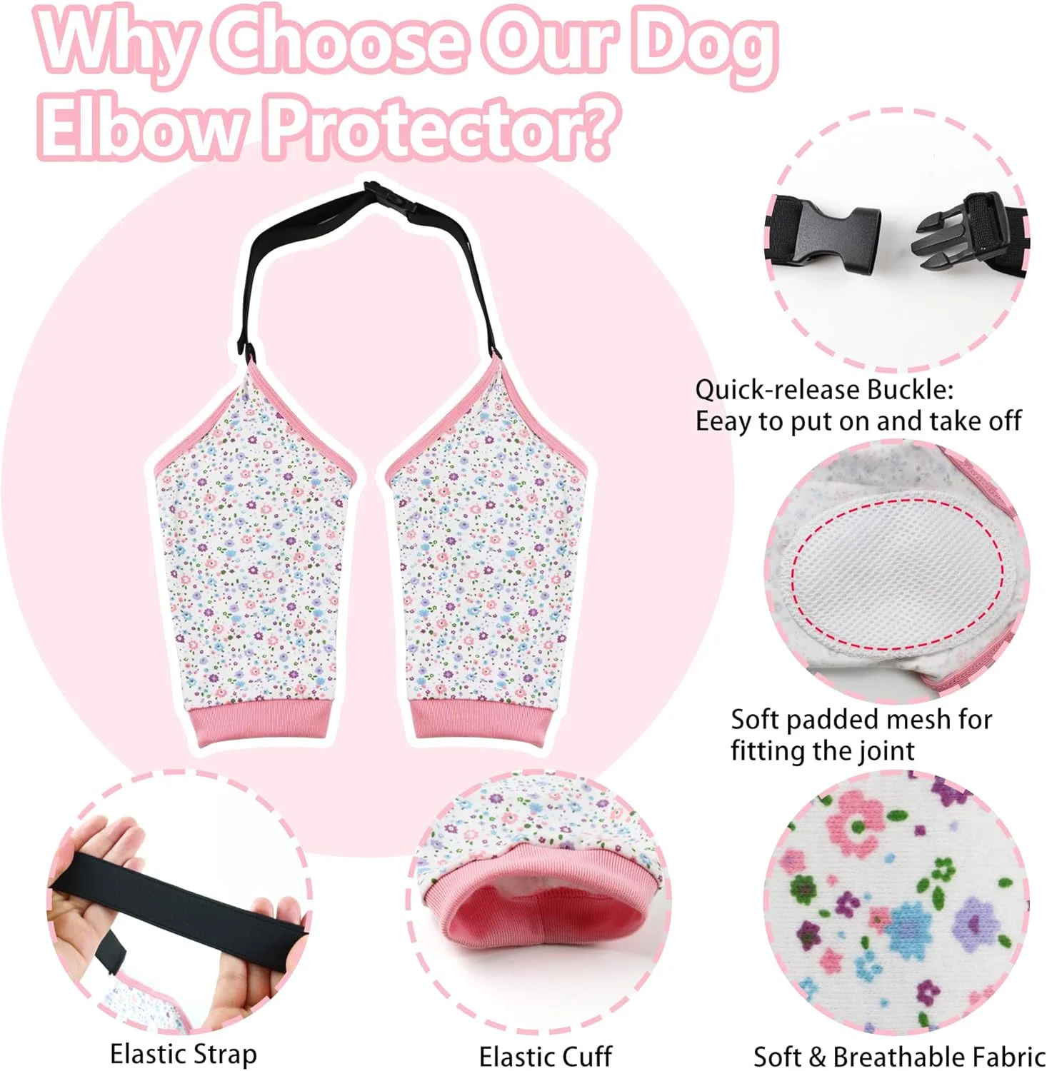 آستین آرنج سگ برای پینه های پای جلویی، پدهای محافظ آرنج سگ، آستین ریکاوری سگ برای جلوگیری از لیسیدن، آستین های قابل تنظیم محافظ آرنج سگ، کت ریکاوری بریس شانه سگ برای آرتروز و مراقبت از مفاصل