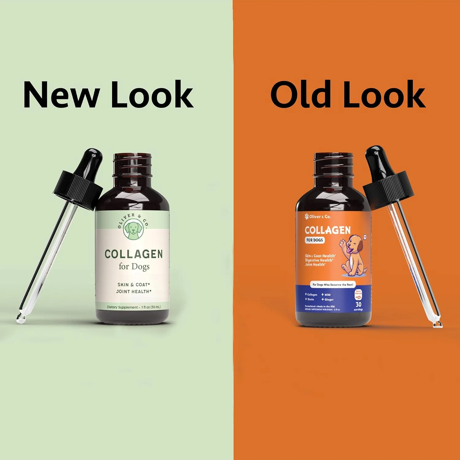 کلاژن برای سگ ها - کلاژن مایع برای سگ ها - تسکین خارش برای سگ ها - کلاژن مایع سگ - مکمل کلاژن برای سگ ها - 1 اونس مایع - طعم بیکن