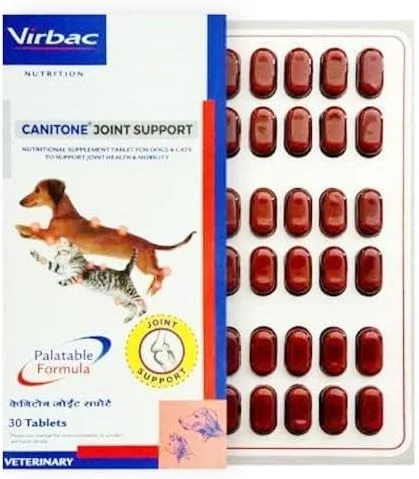 قرص های تقویت مفاصل Canitone مناسب سگ و گربه، 30 عدد به همراه دستکش