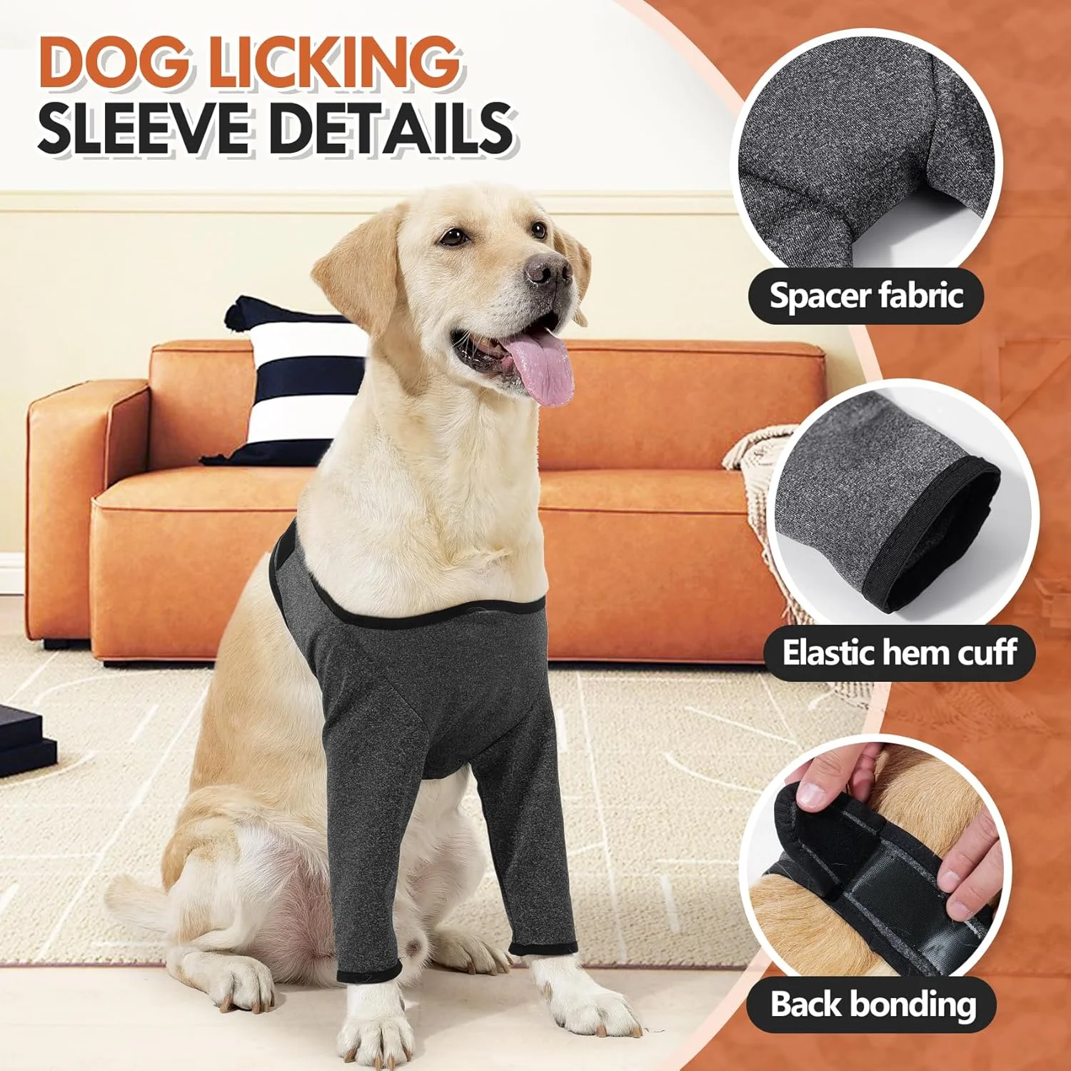 محافظ آرنج سگ برای پینه، آستین بهبود مفصل سگ برای جلوگیری از لیسیدن زخم، آستین آرنج با پد مشبک برای سگ های متوسط ​​بزرگ_S (سینه: 40-46 سانتی متر / 16-18 اینچ)
