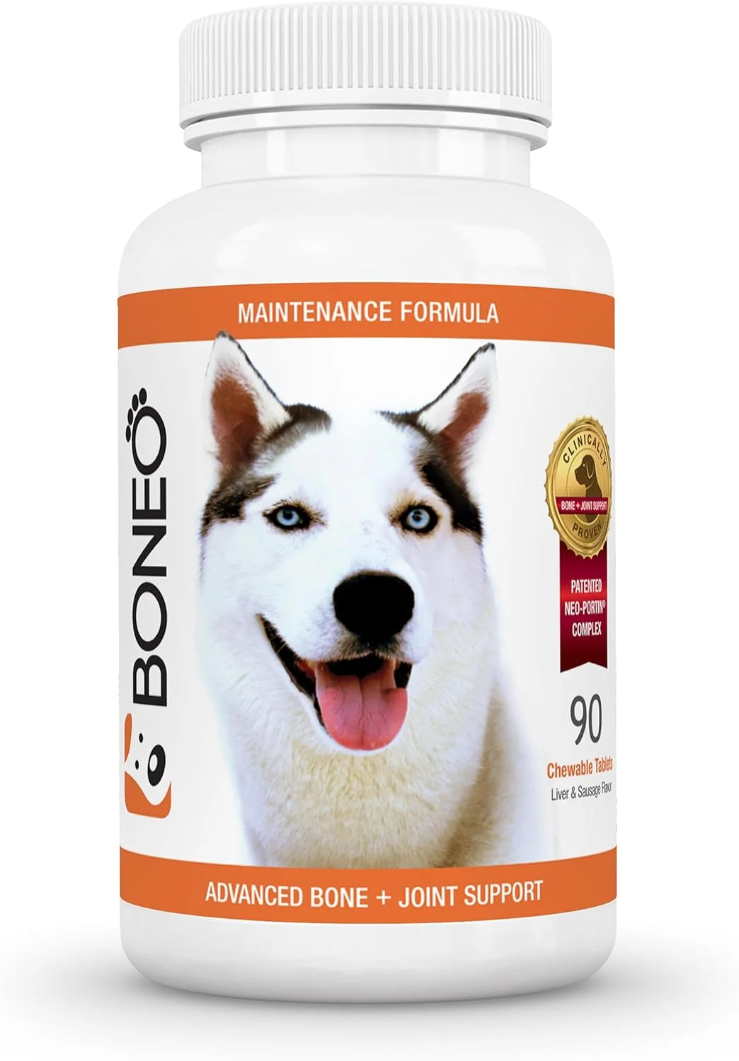 فرمول نگهدارنده استخوان بونئو برای سگ ها - مکمل استخوان و مفاصل بر پایه لاکتوفرین - 90 عدد قرص جویدنی، طعم جگر و سوسیس