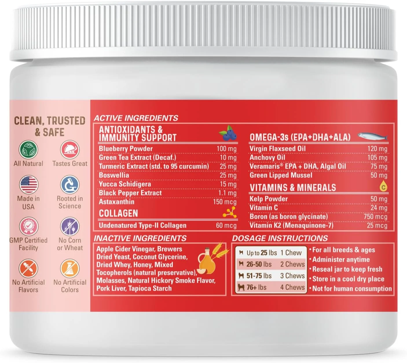 محصول شگفت‌انگیز برای تحرک سگ‌ها - پشتیبانی کامل روزانه از مفاصل - 90 عدد جویدنی نرم - حفظ و بازسازی تحرک، پشتیبانی از سلامت بافت مفصلی