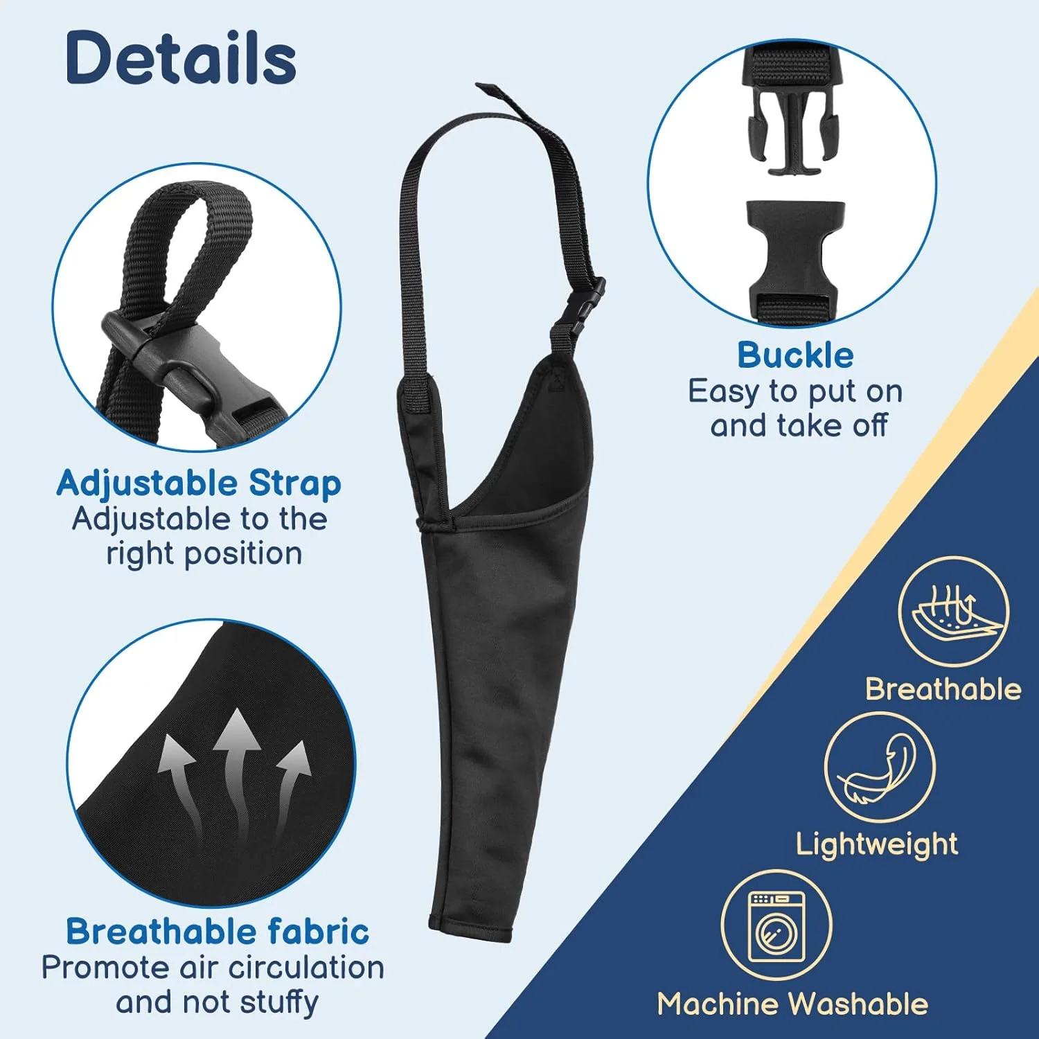 لباس ریکاوری سگ برای پای جلویی بعد از عمل جراحی، آستین پای جلویی تنفسی سگ برای سگ های نر/ماده برای جلوگیری از لیسیدن، آستین تکی برای پوشش زخم مفصل چپ/راست، جایگزین های مخروطی (مشکی، XL)