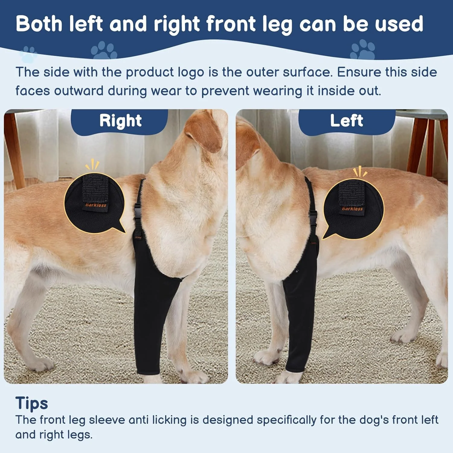 لباس ریکاوری سگ برای پای جلویی بعد از عمل جراحی، آستین پای جلویی تنفسی سگ برای سگ های نر/ماده برای جلوگیری از لیسیدن، آستین تکی برای پوشش زخم مفصل چپ/راست، جایگزین های مخروطی (مشکی، XL)