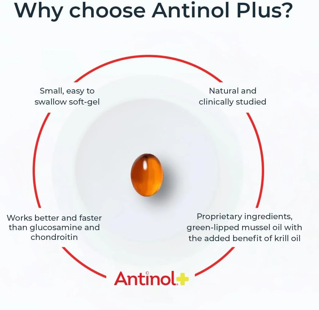 آنتی‌نول پلاس، مکمل مفاصل، لگن و تحرک برای سگ‌ها، روغن صدف سبز و روغن کریل - مکمل مفاصل سگ، بهتر و سریع‌تر از گلوکزامین و کندرویتین، 120 سافت ژل