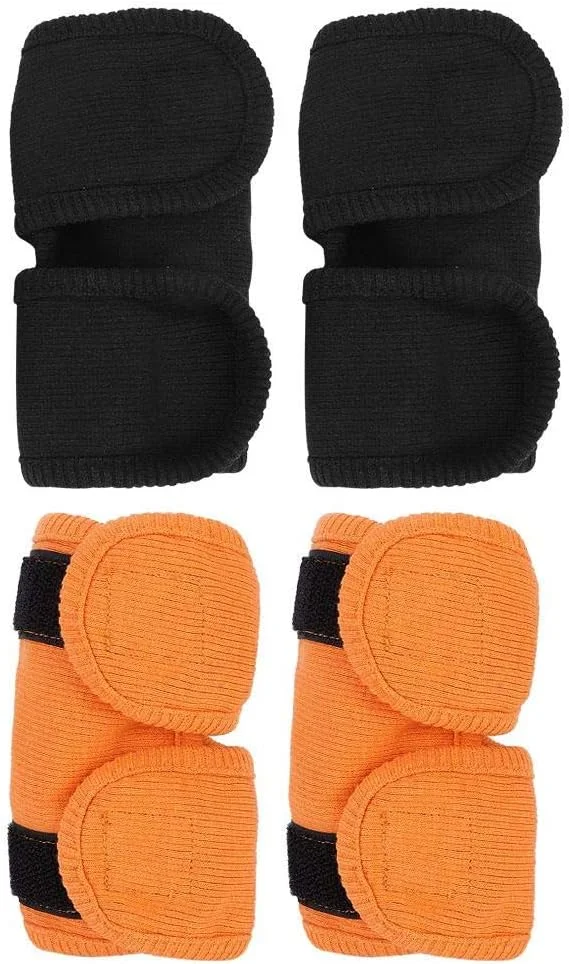 2 عدد محافظ پا برای حیوانات خانگی، محافظ آرنج، گرم کننده پا، زانو بند، محافظ بعد از عمل جراحی، ساق بند برای سگ ها، گربه ها و حیوانات خانگی (L-مشکی)