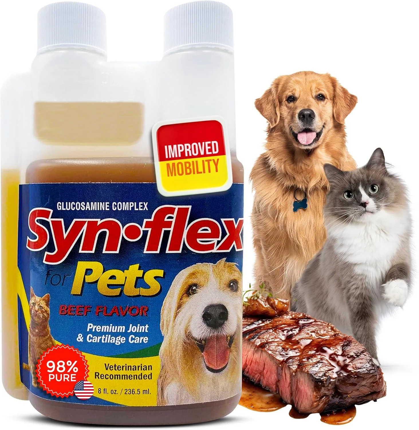 مایع گلوکزآمین مخصوص حیوانات خانگی، 240 میلی لیتر مایع گلوکزآمین مخصوص حیوانات خانگی، 240 میلی لیتر